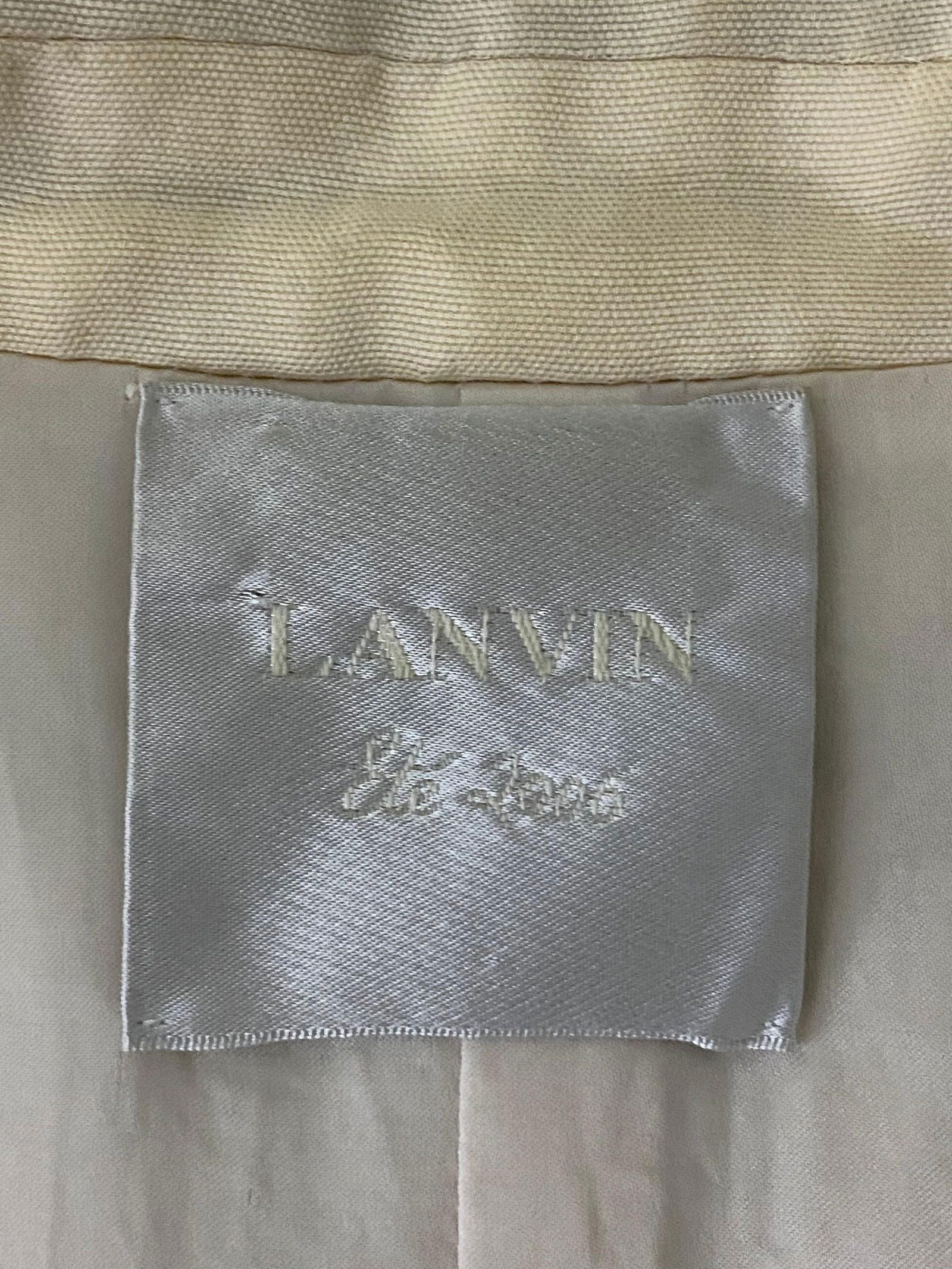 2006 LANVIN Cream/ Ivory Linen Coat Size 40 - 14
