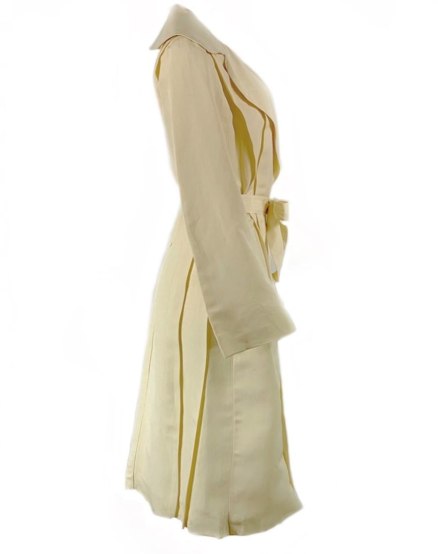 2006 LANVIN Cream/ Ivory Linen Coat Size 40 - 8