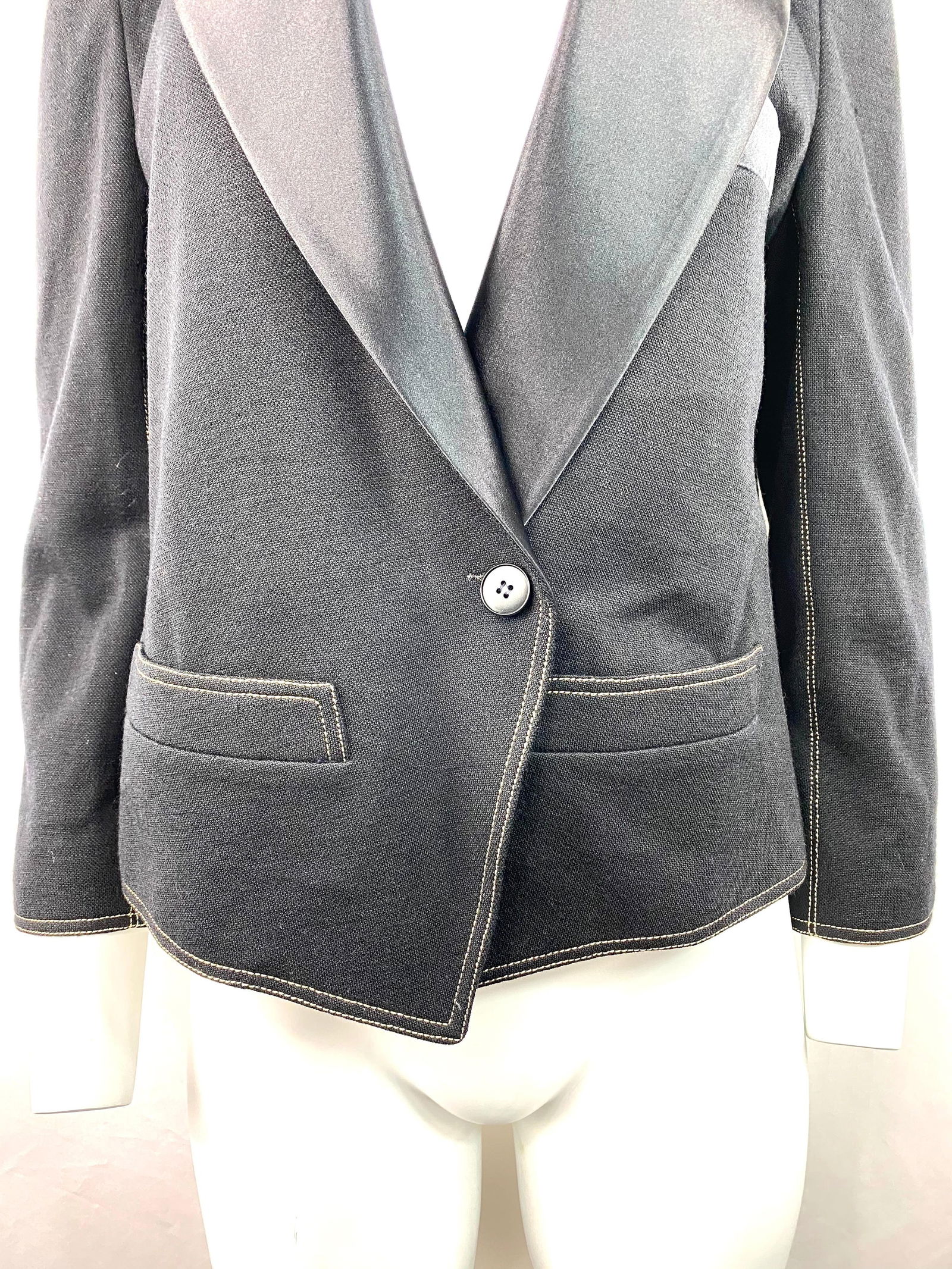Sonia Rykiel Black Wool Blazer Jacket Size 38 - 10
