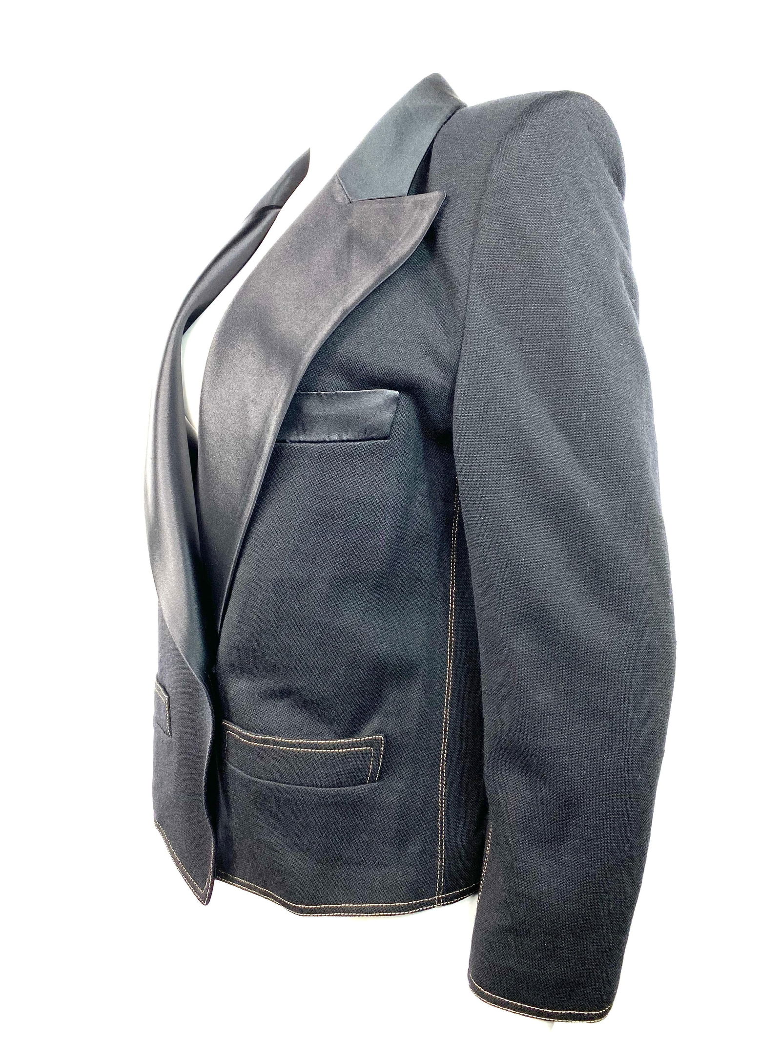 Sonia Rykiel Black Wool Blazer Jacket Size 38 - 11