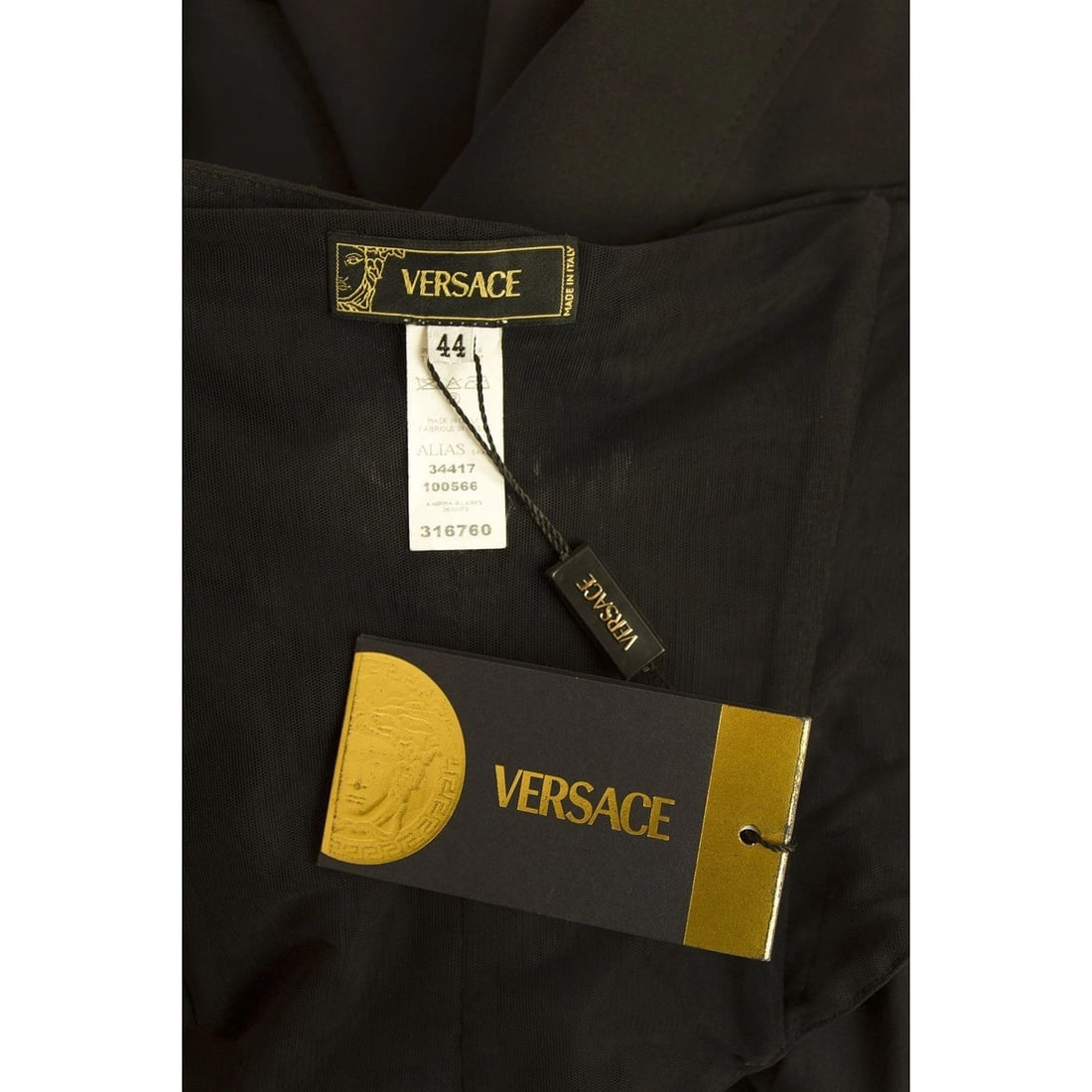 Versace New Black Floor Length Maxi Silk Evening Gown Halter Neck Dress sz 44 - 5