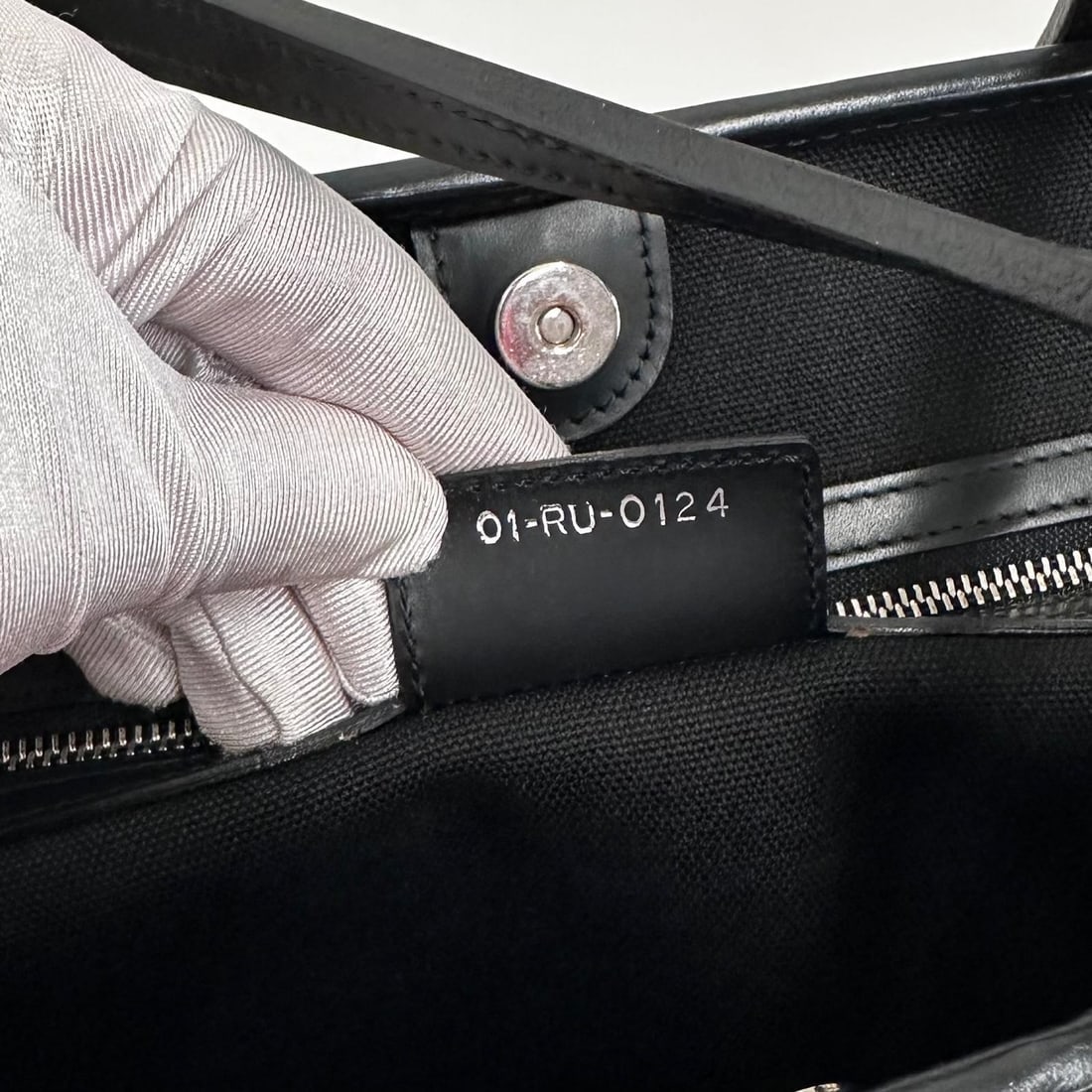 CHRISTIAN DIOR Panarea Tote in Black Cannage Coated Canvas Tone on Tone - 12