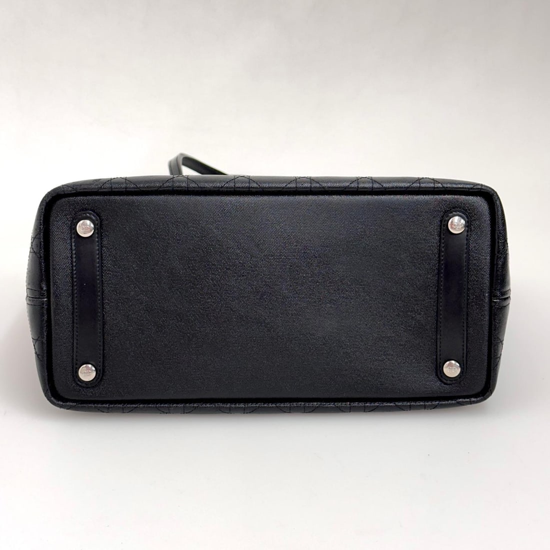 CHRISTIAN DIOR Panarea Tote in Black Cannage Coated Canvas Tone on Tone - 5