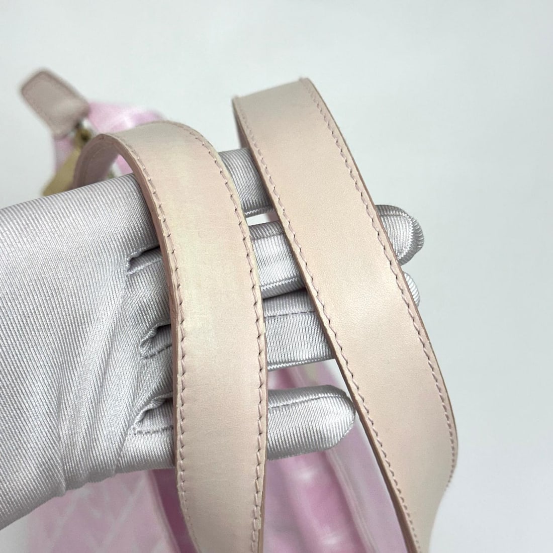 CHANEL Travel Line Shopper Bag in Pink Jacquard - 6