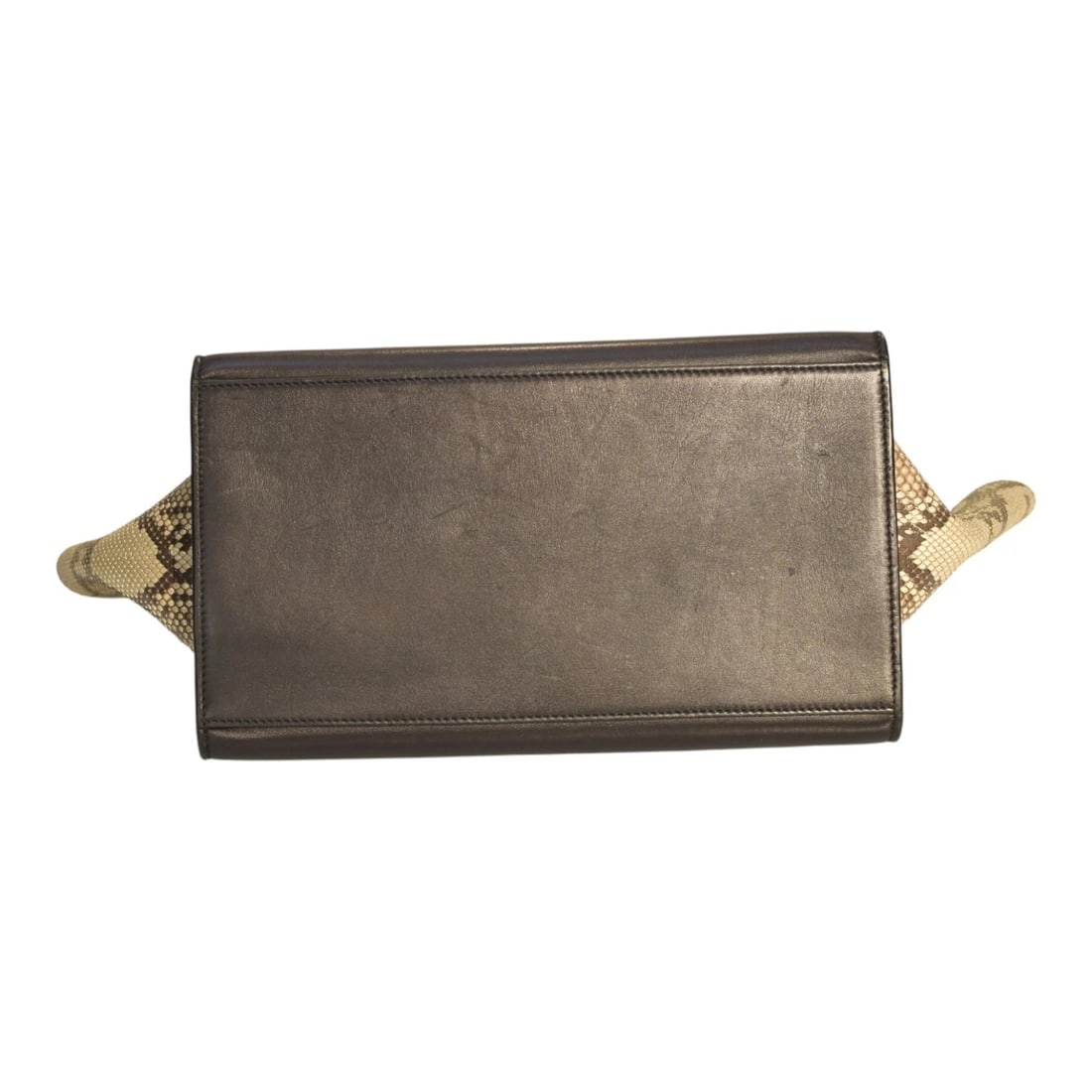 Céline Trapeze Snake & Leather Top Handle Shoulder Bag Burgundy Black Natural - 5