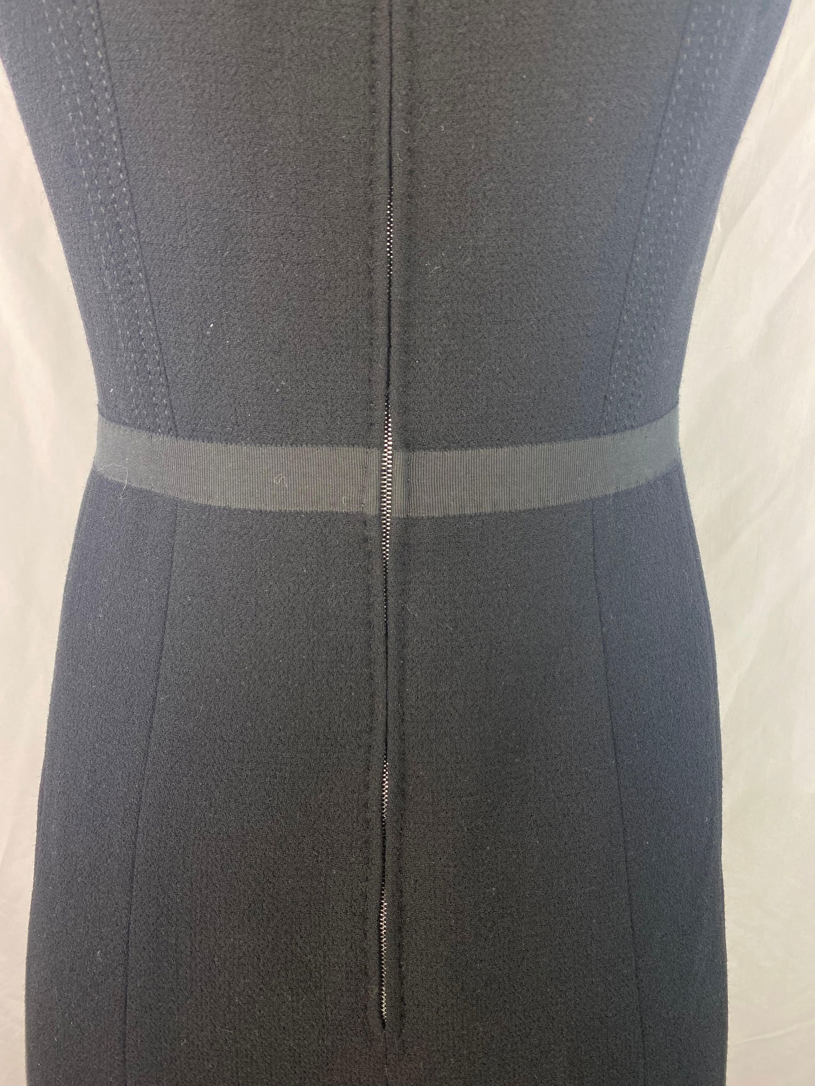 Louis Vuitton Black Wool Midi Dress, Size 40 - 11
