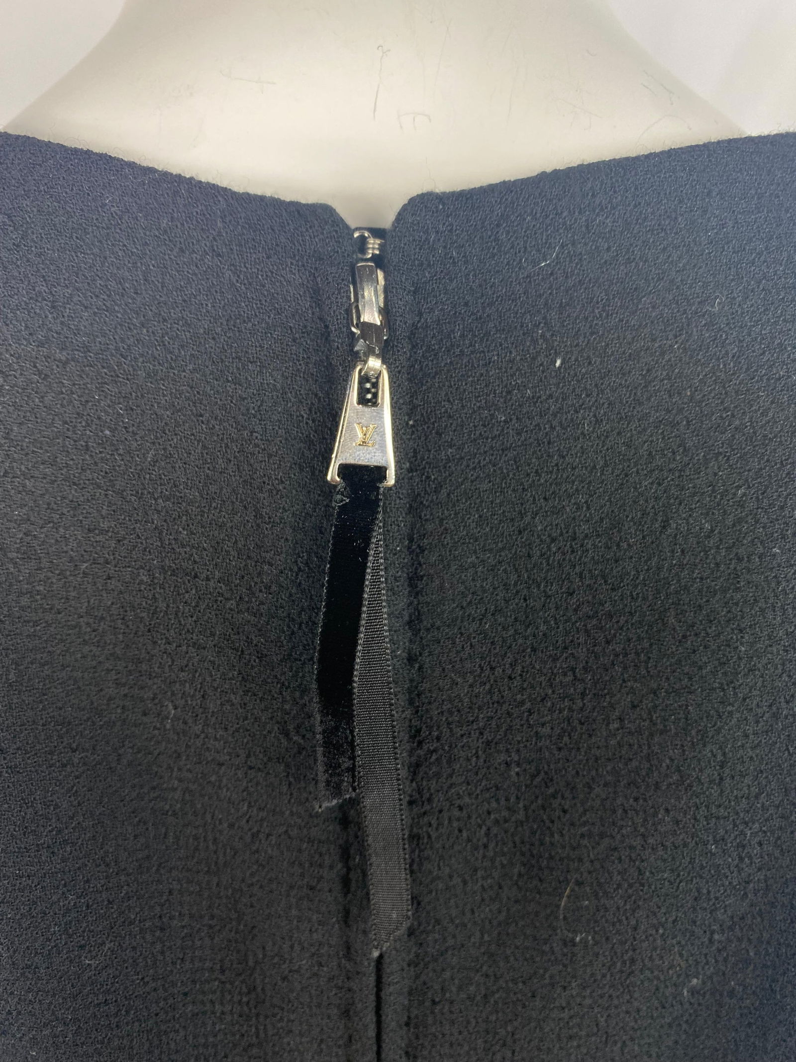 Louis Vuitton Black Wool Midi Dress, Size 40 - 2