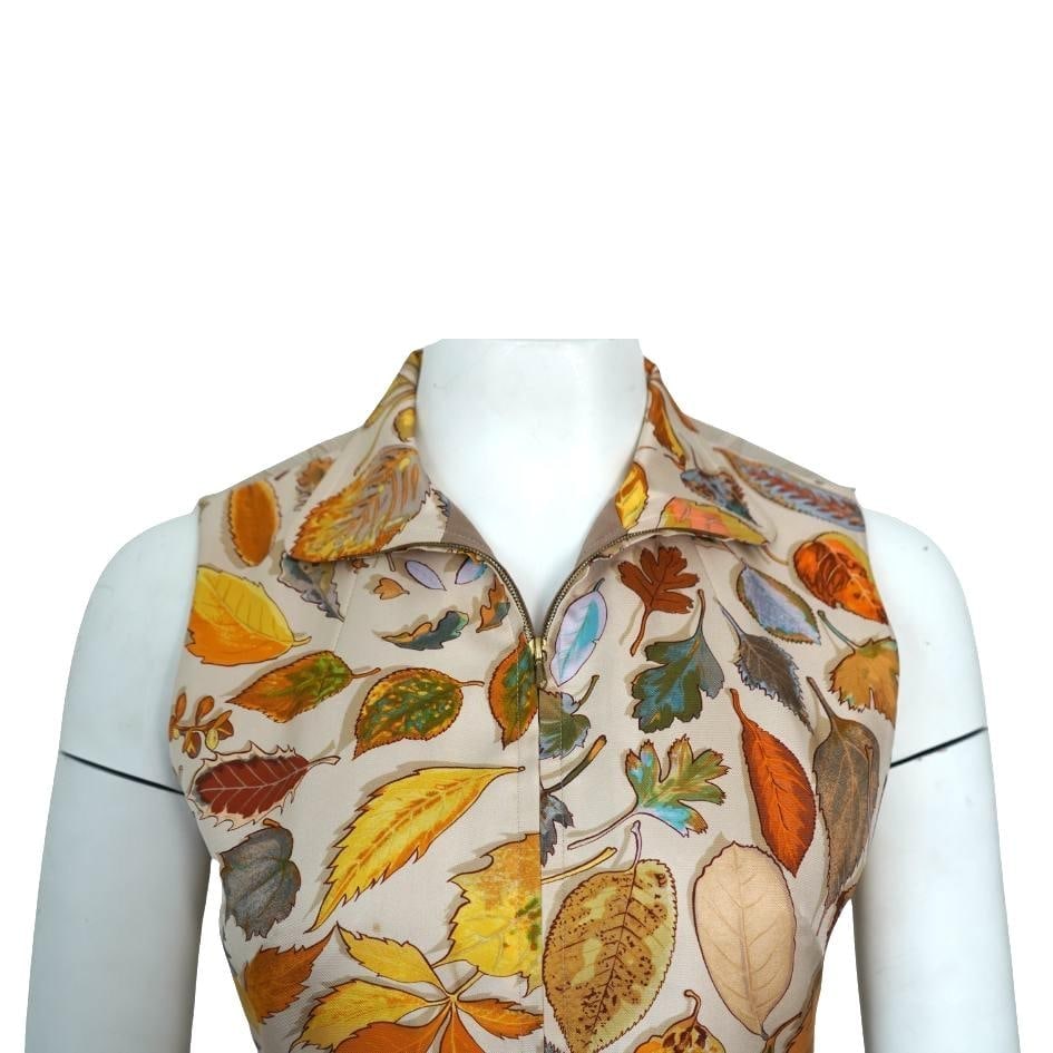 Hermes Paris Collard Zip Fall Leaves Vest - 14