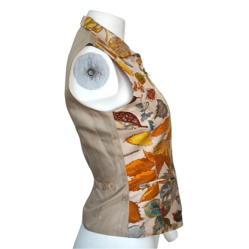 Hermes Paris Collard Zip Fall Leaves Vest - 5