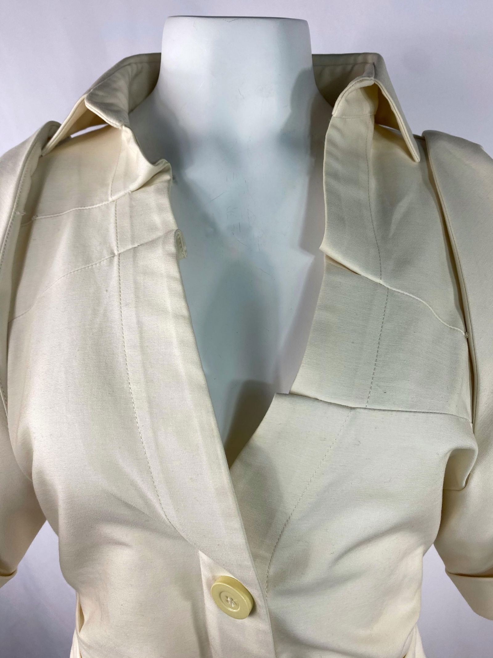 Jacquemus Cream, Ivory Cotton Shirt Top, Size 40 - 15