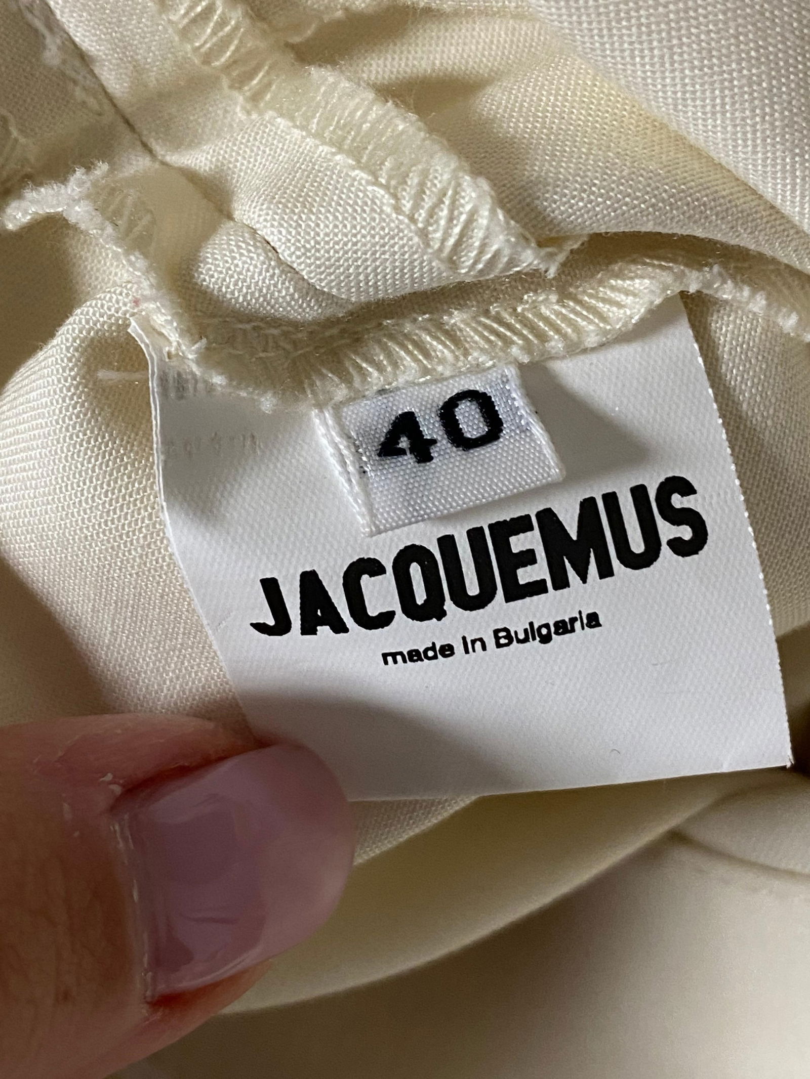 Jacquemus Cream, Ivory Cotton Shirt Top, Size 40 - 5