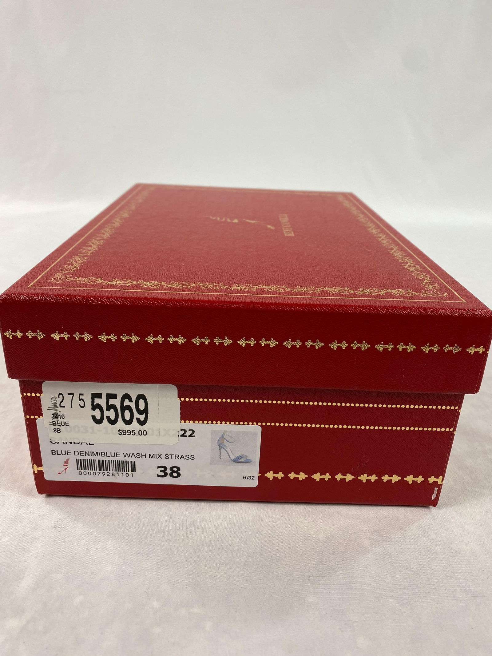 Rene Caovilla Embellished Denim Strappy Sandals Heels , Size 38/ 8 - 10