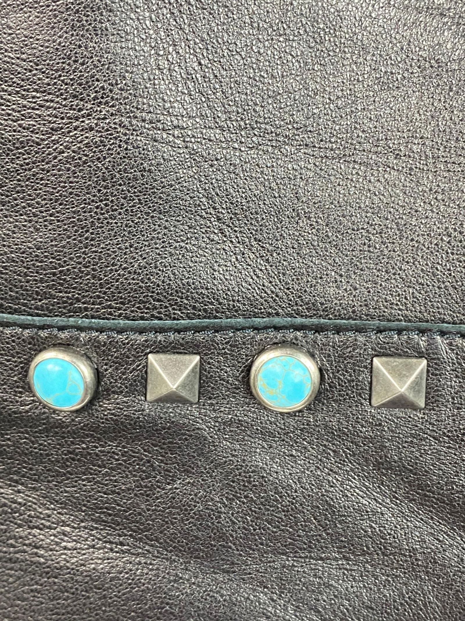 Valentino Black Leather Studded Jacket Size 8 - 14