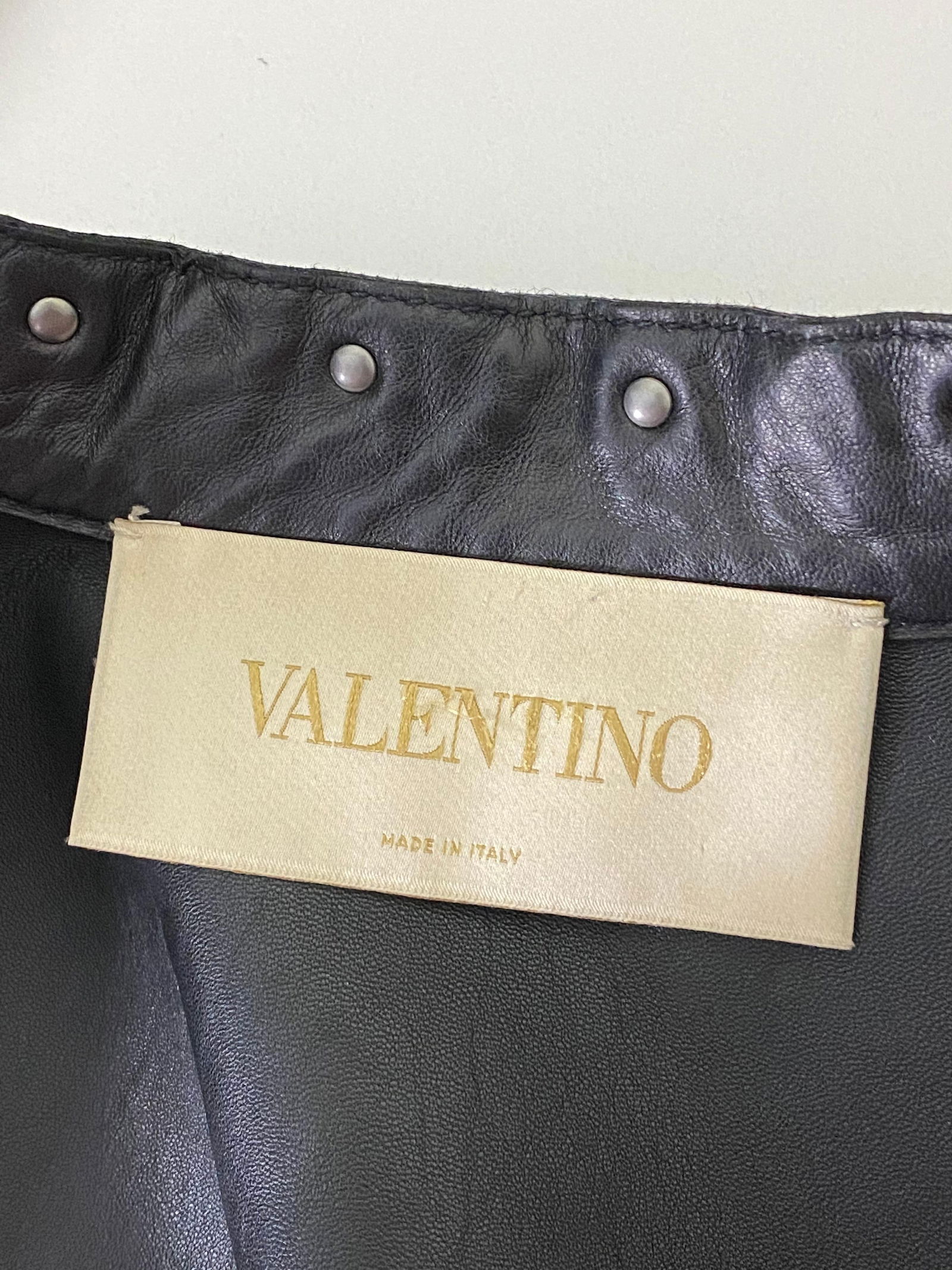 Valentino Black Leather Studded Jacket Size 8 - 3