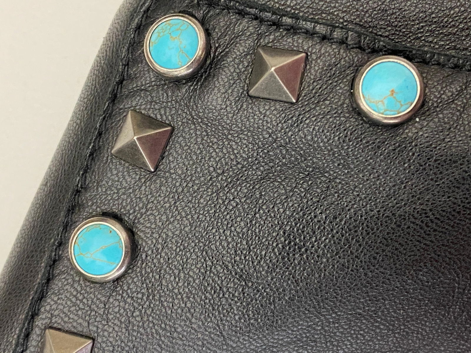 Valentino Black Leather Studded Jacket Size 8 - 6