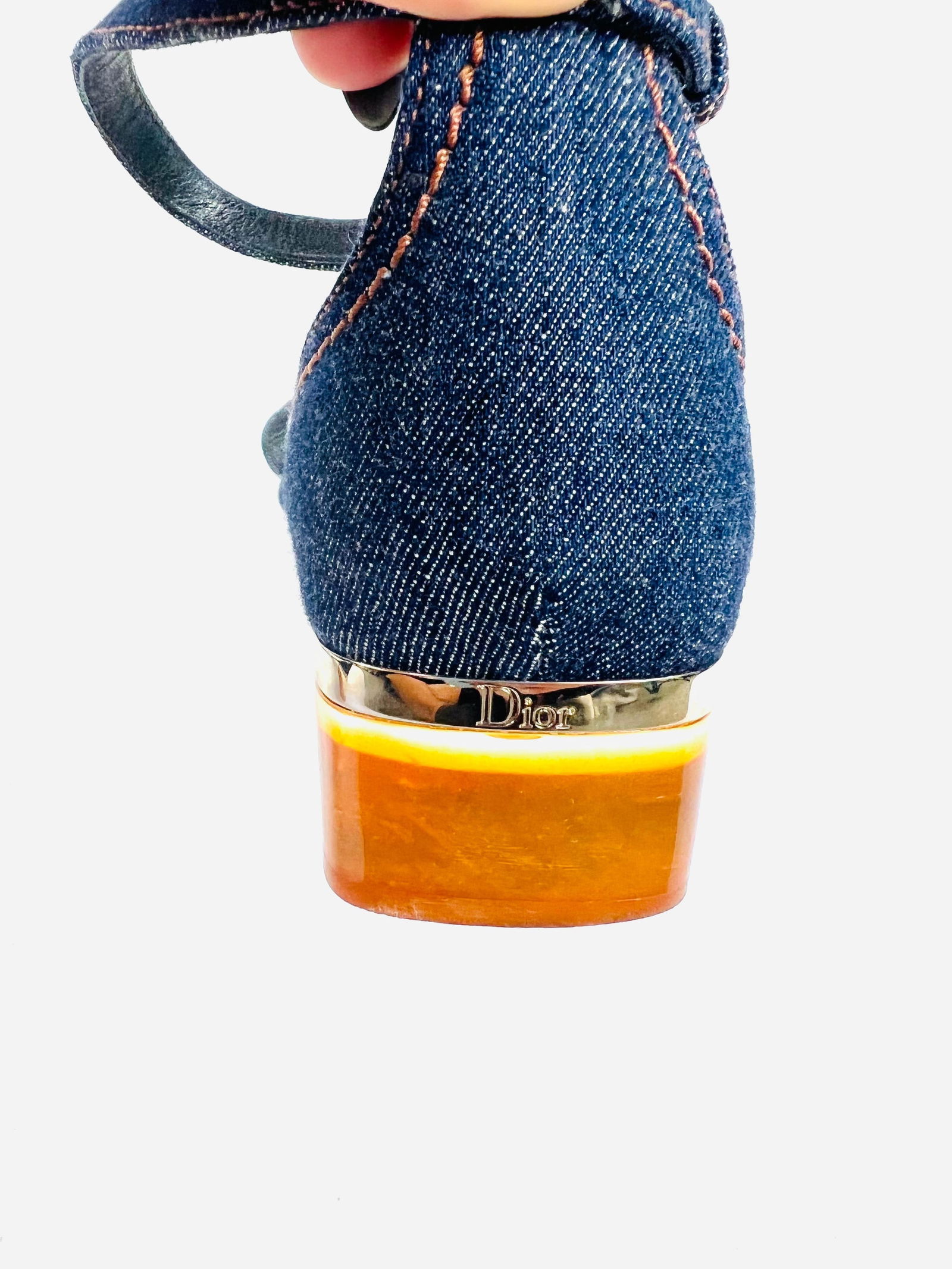 Christian Dior Denim Low Heel Sandals, Size 40 - 17