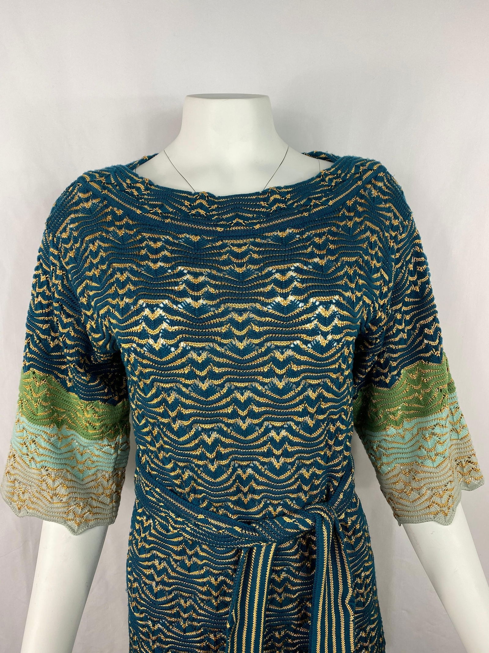 Missoni Multi Color Knit Mini Dress w/ Belt - 9