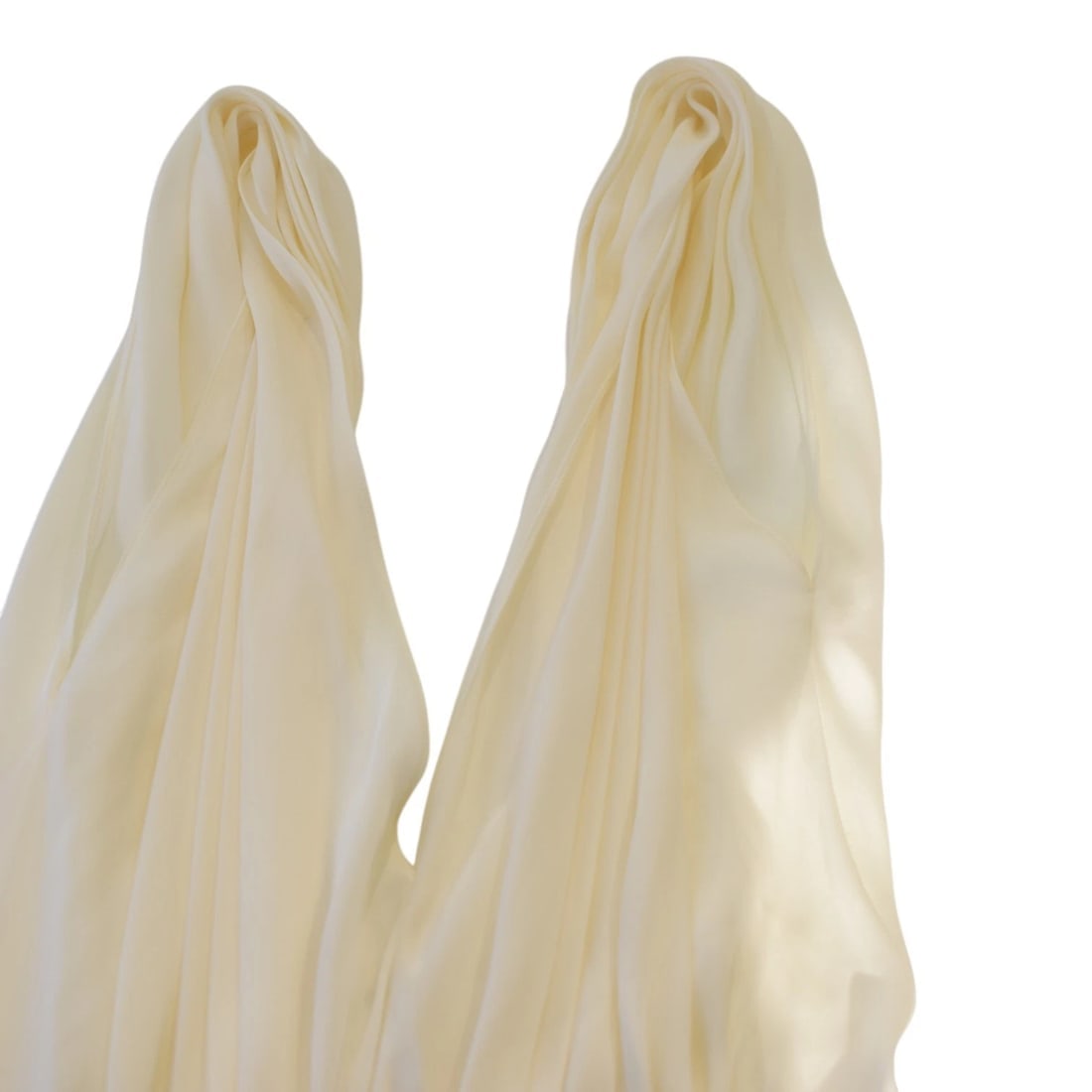 Saint Laurent Paris Ivory Silk Draped Gown Evening Maxi Dress FR 38 / S plunging - 7