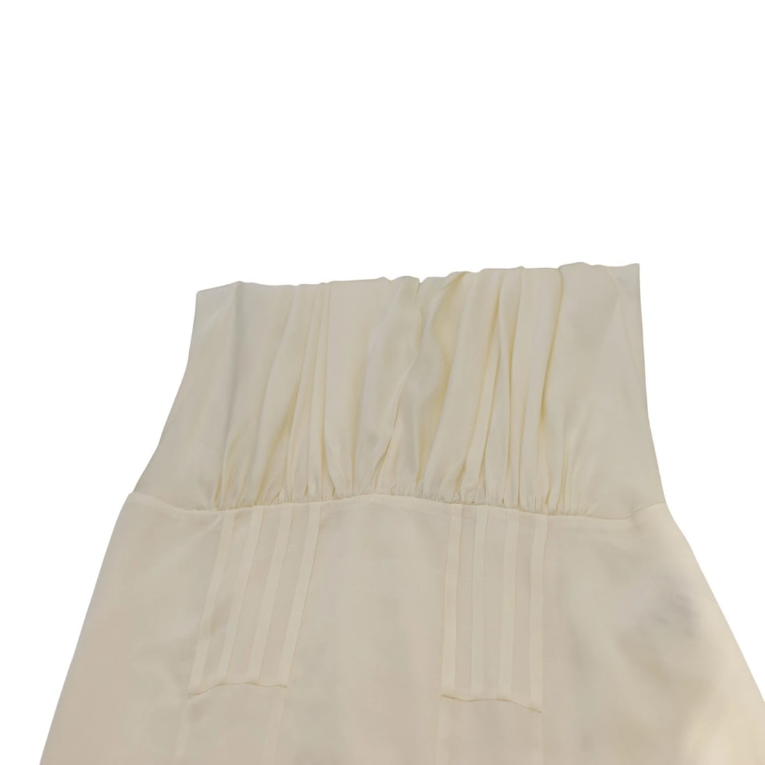 Saint Laurent Paris Ivory Silk Draped Gown Evening Maxi Dress FR 38 / S plunging - 8