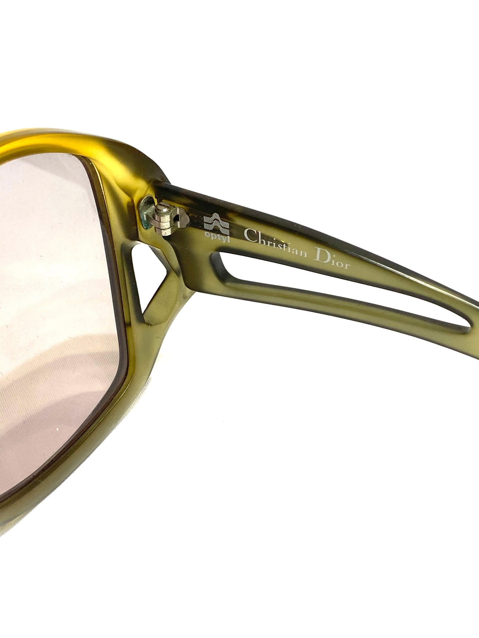 Vintage Christian Dior Green Square Sunglasses - 13