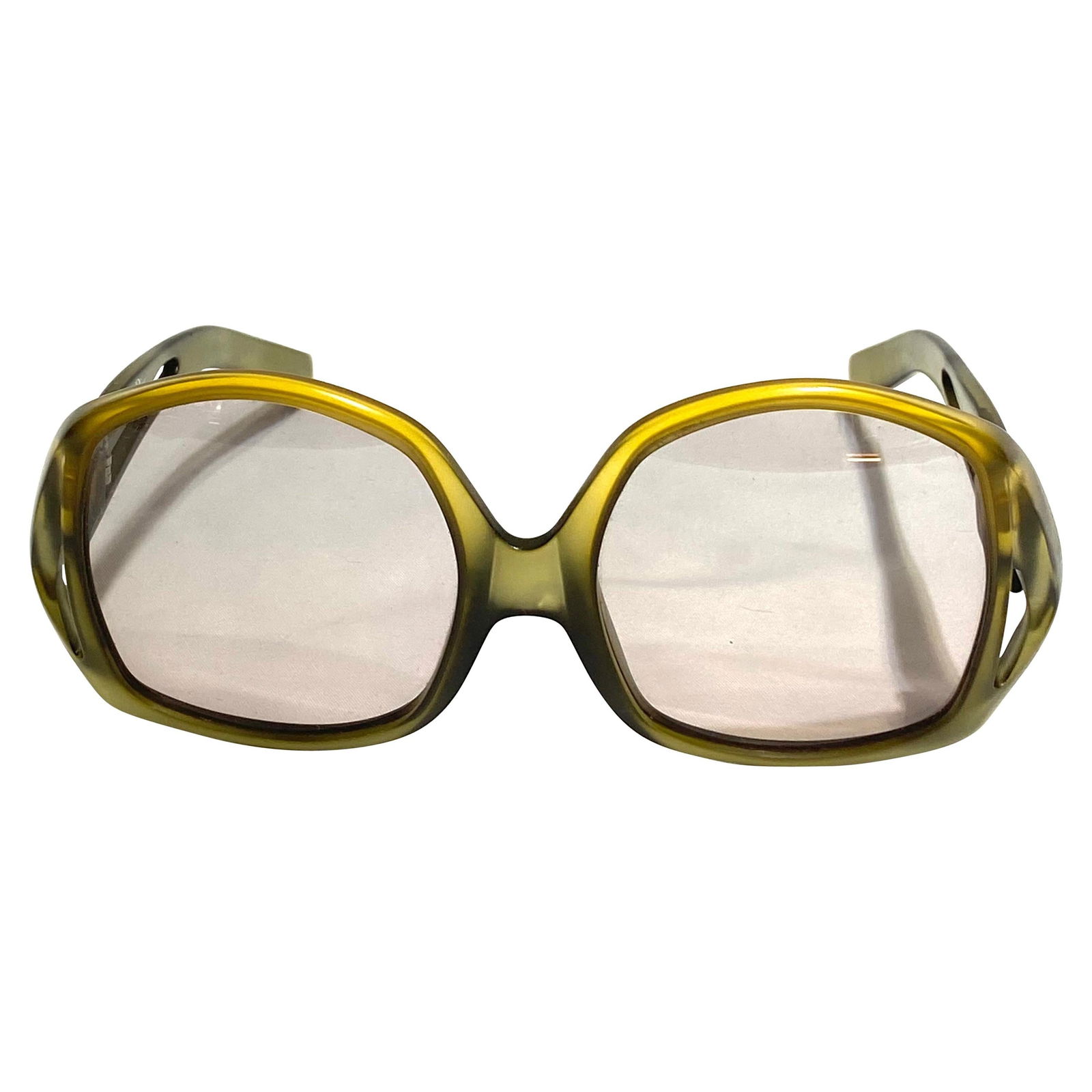 Vintage Christian Dior Green Square Sunglasses - 7