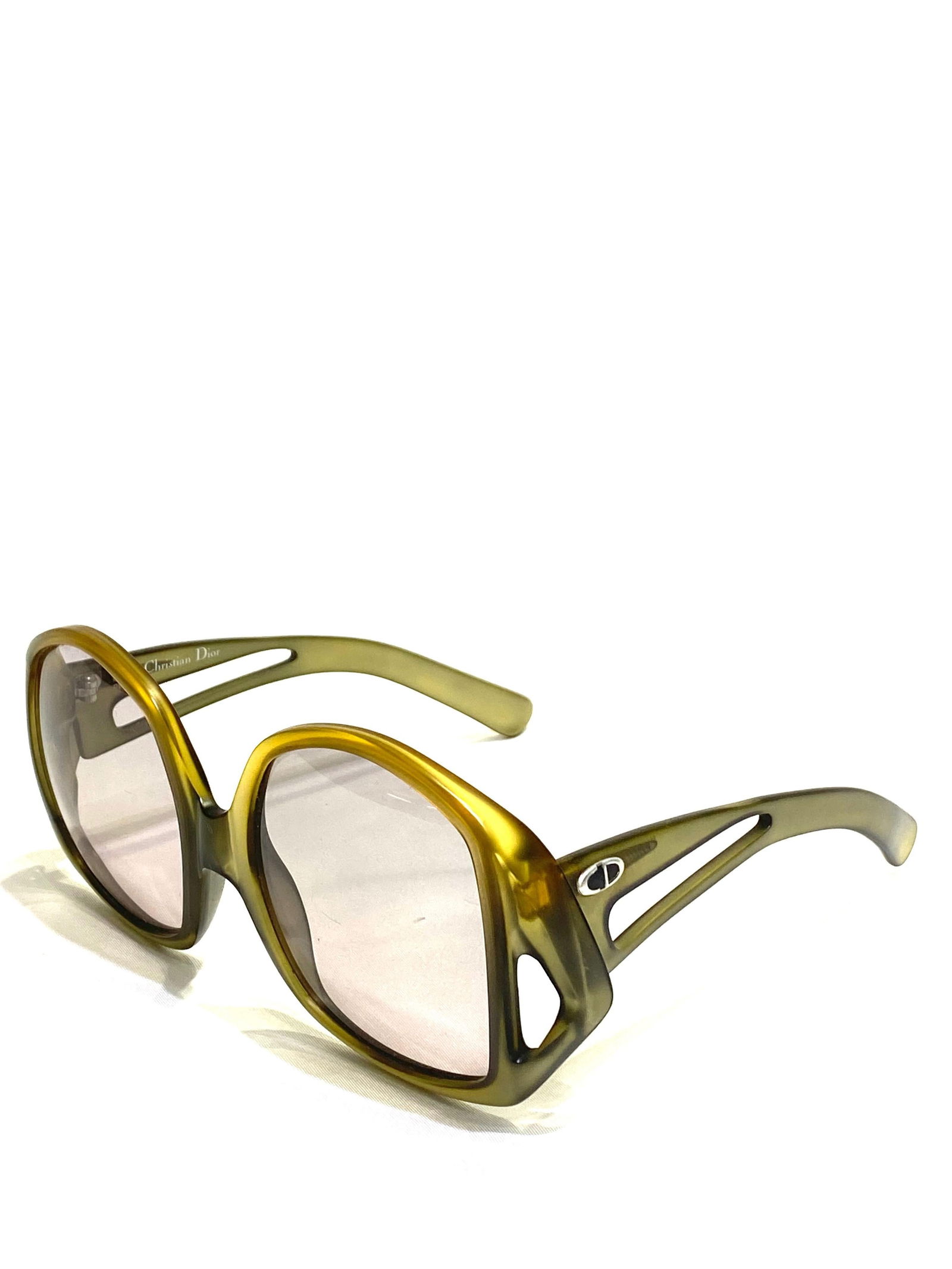 Vintage Christian Dior Green Square Sunglasses - 8