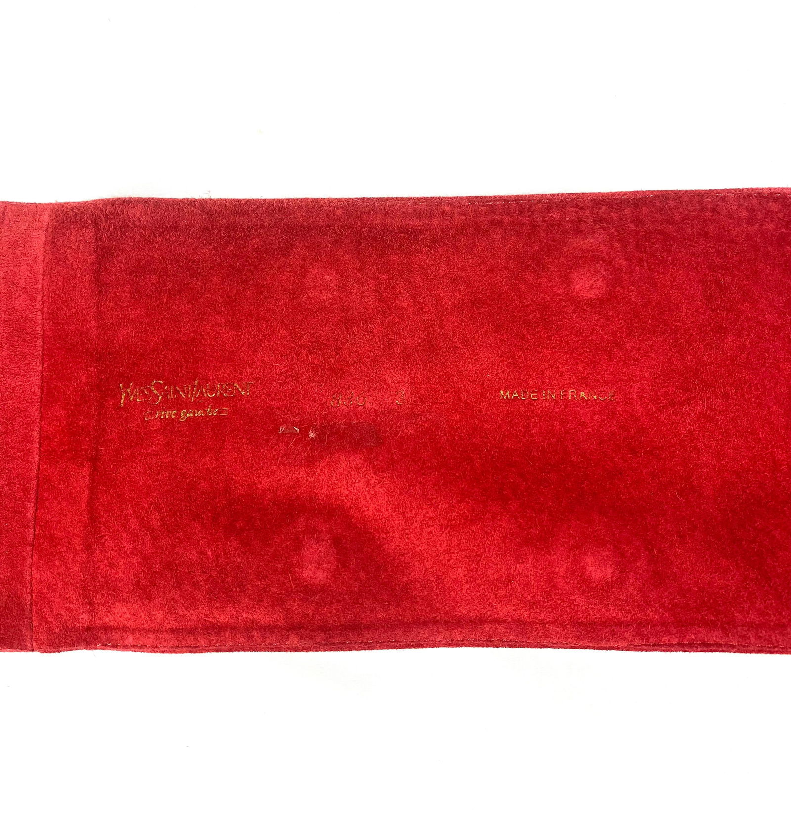 Yves Saint Laurent Rive Gauche Red and Gold Suede Wide Belt - 18