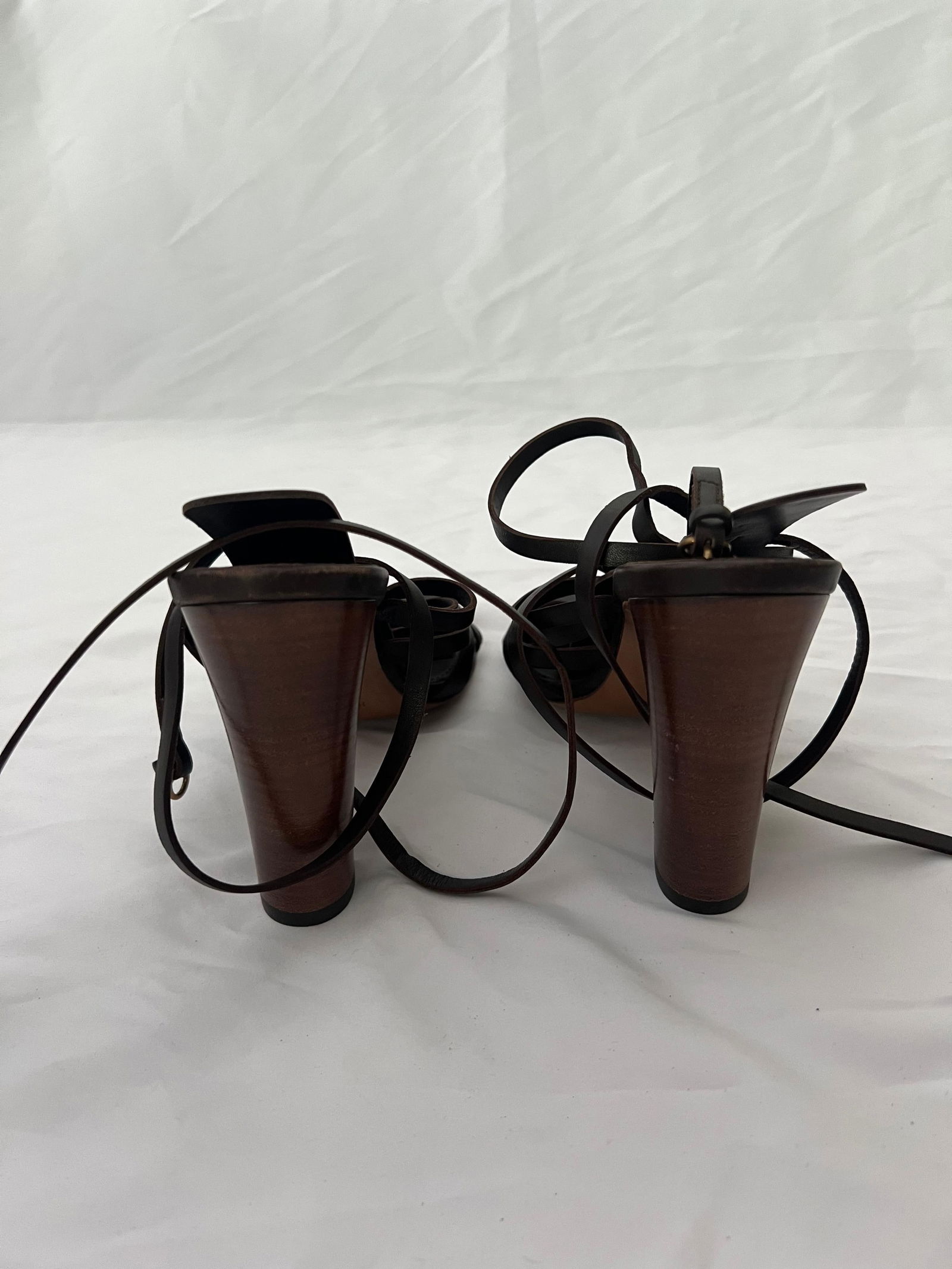 Yves Saint Laurent Rive Gauche Brown Leather Sandals, Size 41 - 2