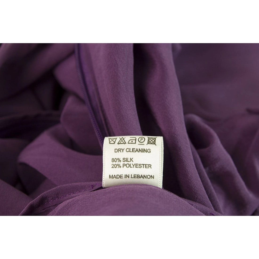 Elie Saab New Purple Silk Ruffled Knee Length Cocktail Evening dress sz 44 - 7