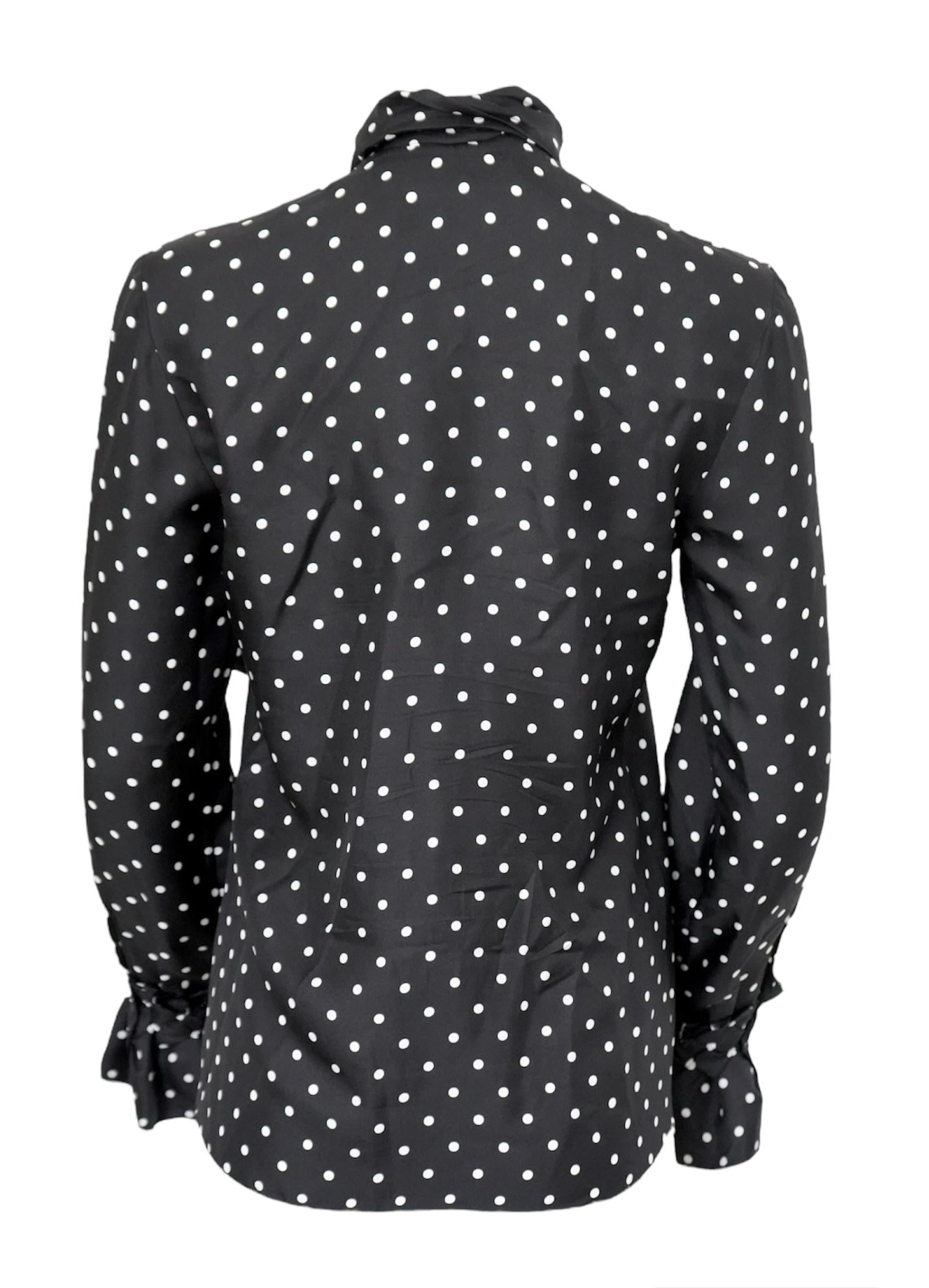 LOEWE Silk Polka-dot Long Sleeve Top - 9