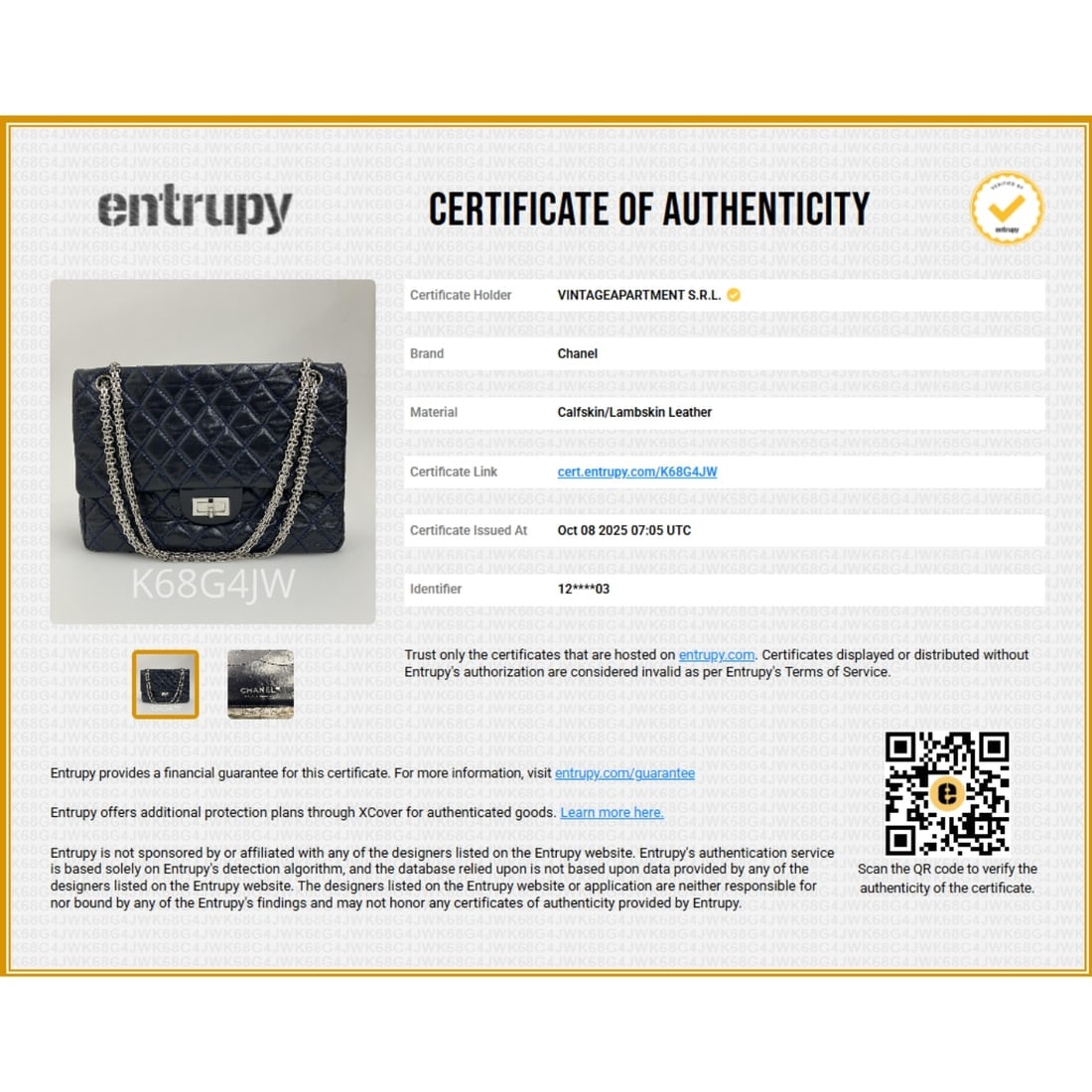 CHANEL Reissue 2.55 Bag, Size 30, Navy Blue Leather with Silver Hardware - 17