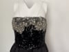Vintage OSCAR DE LA RENTA Black Silk & Swarovski Maxi Evening Dress Gown Size 8 - 8