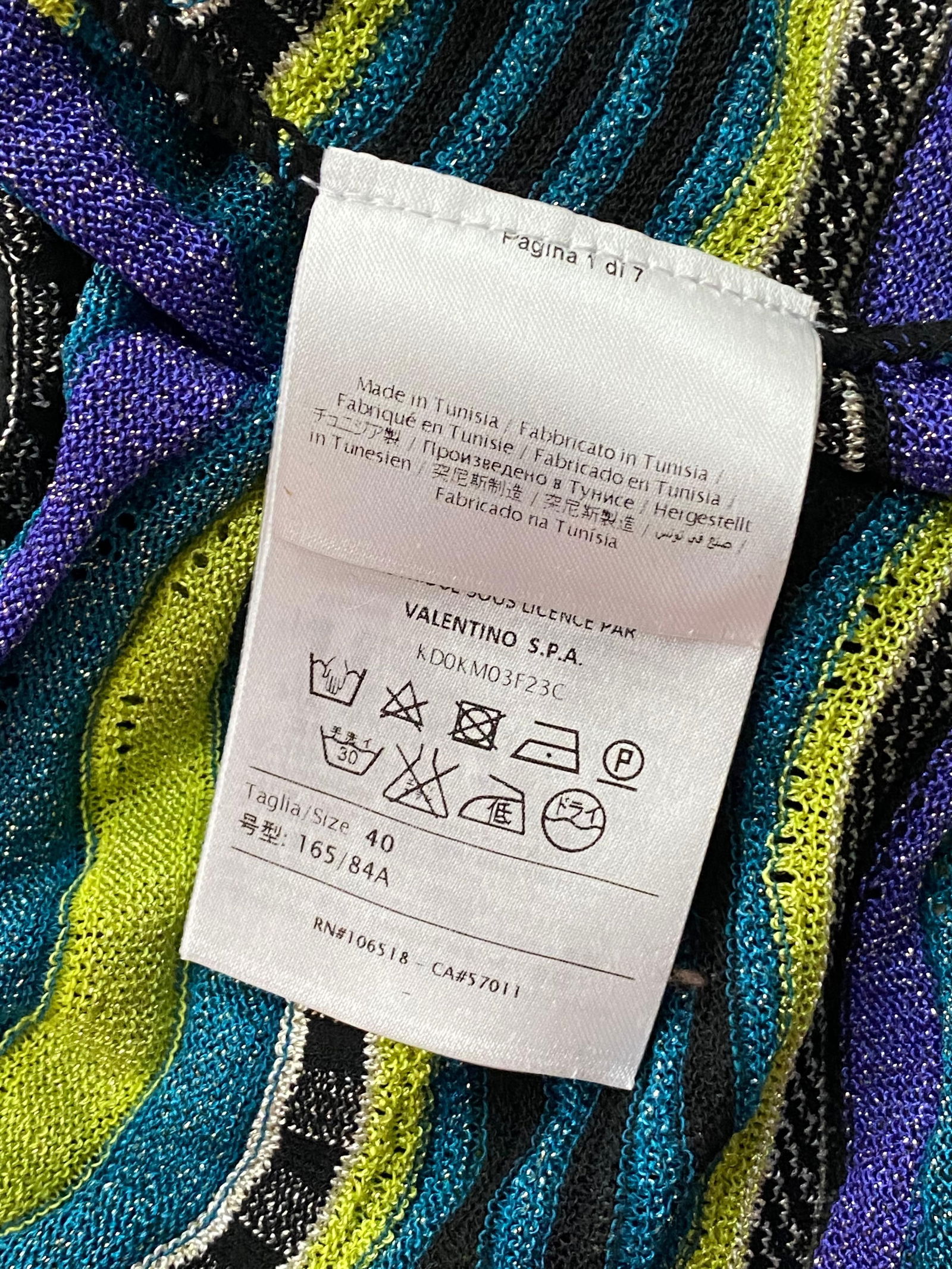 Vintage M MIssoni Multicolor Striped Knit Top and Skirt Set - 2