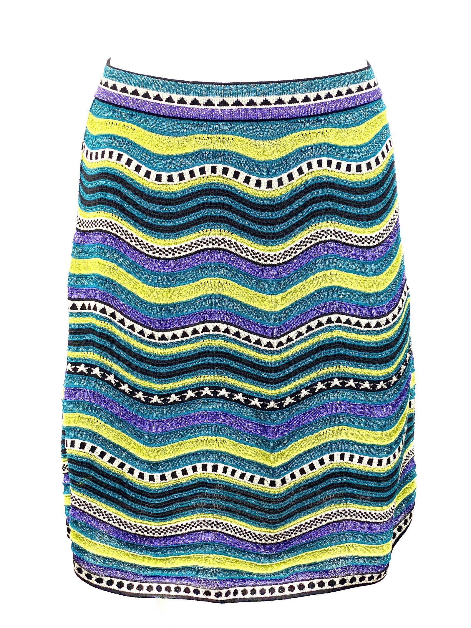 Vintage M MIssoni Multicolor Striped Knit Top and Skirt Set - 4