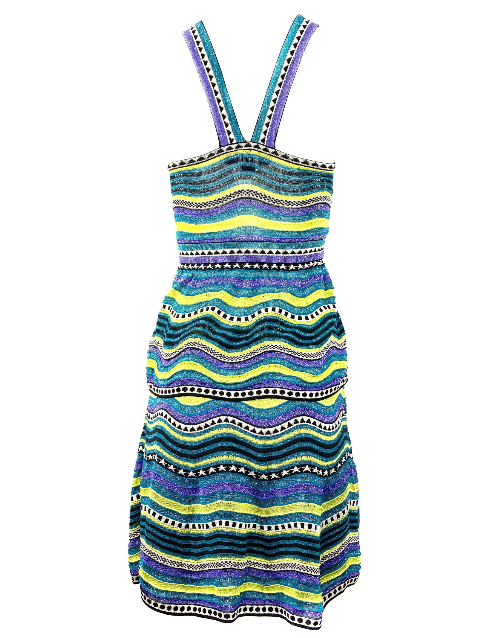 Vintage M MIssoni Multicolor Striped Knit Top and Skirt Set - 9