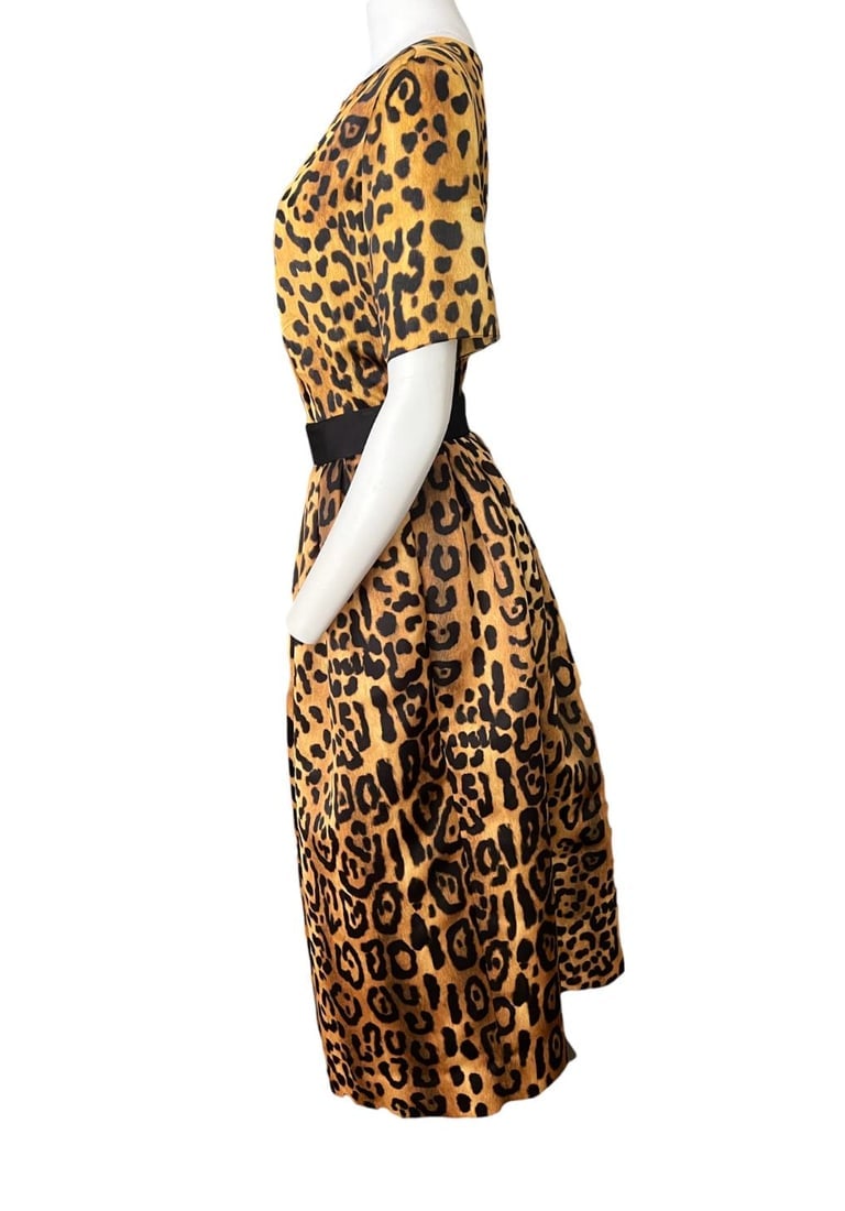 Adam Lippes Silk Leopard Top and Skirt Set - 8