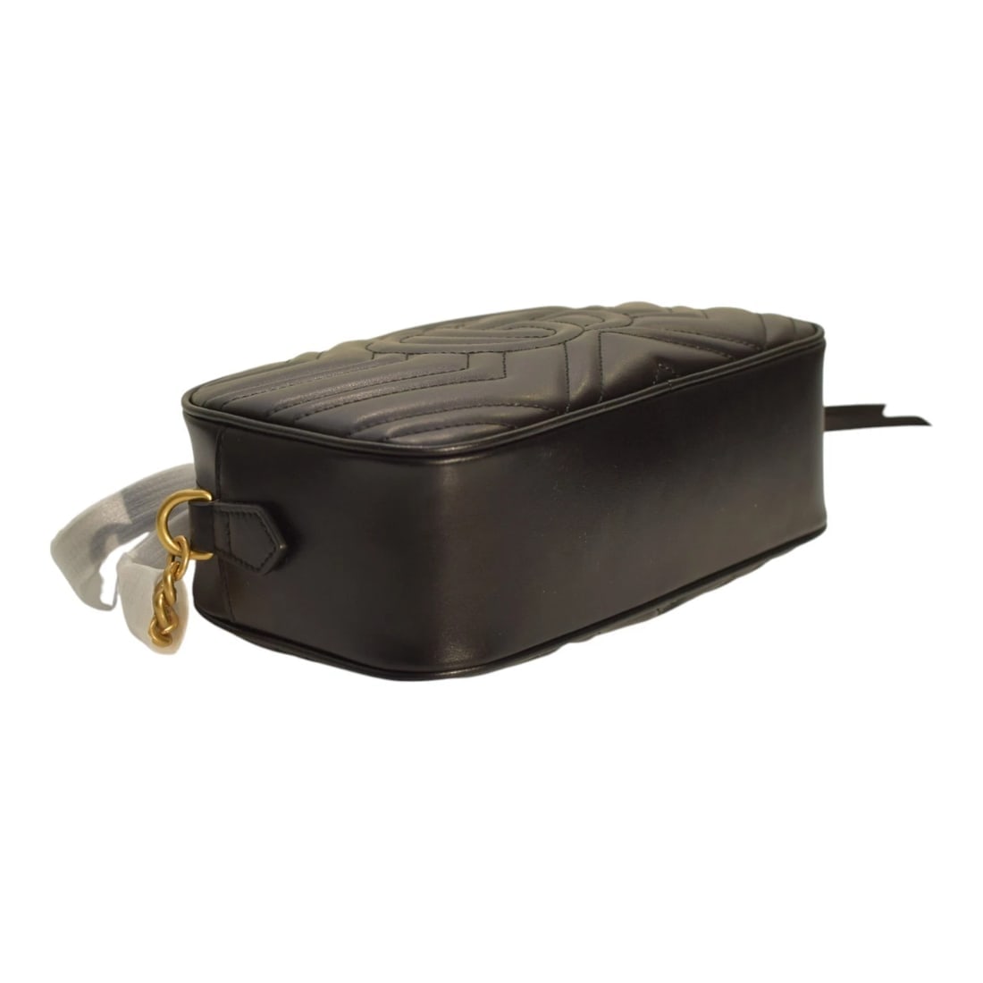 GG Marmont small camera bag in black quilted leather with brass hardware - 11