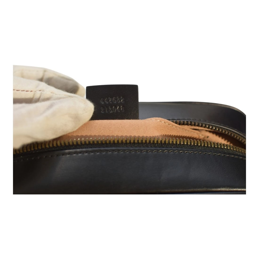 GG Marmont small camera bag in black quilted leather with brass hardware - 18