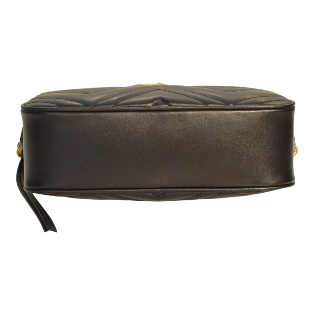 GG Marmont small camera bag in black quilted leather with brass hardware - 7