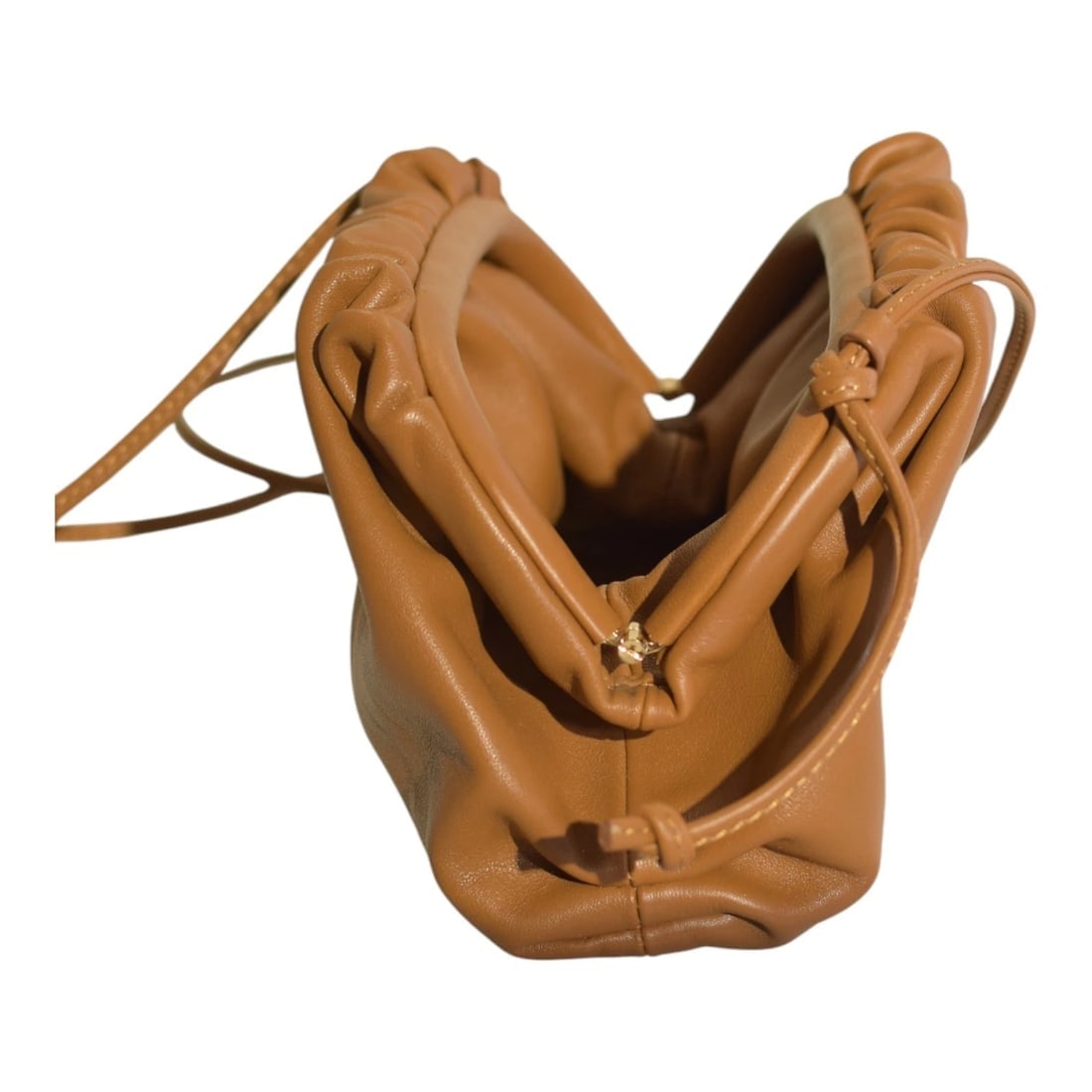 Bottega Veneta Camel Brown Lambskin The Mini Pouch crossbody bag - 14