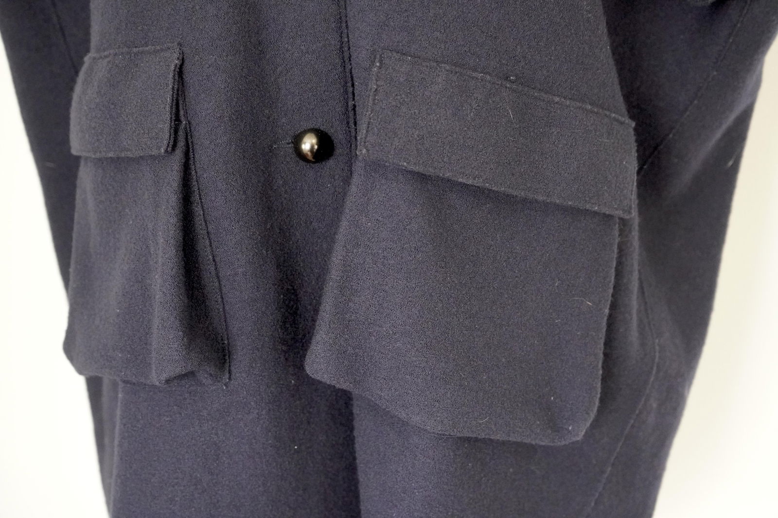 Lanvin Paris Navy Hooded Cape Coat - 11