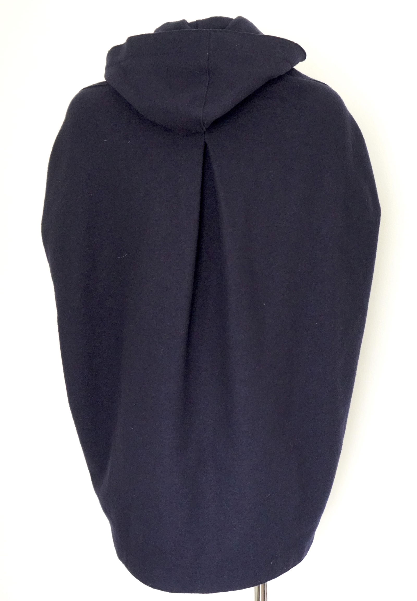 Lanvin Paris Navy Hooded Cape Coat - 17
