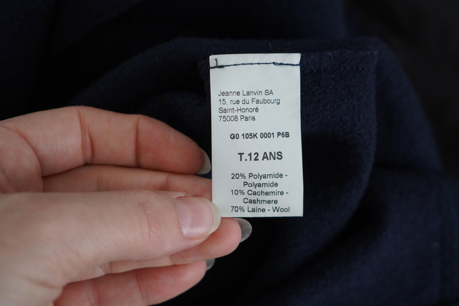 Lanvin Paris Navy Hooded Cape Coat - 5