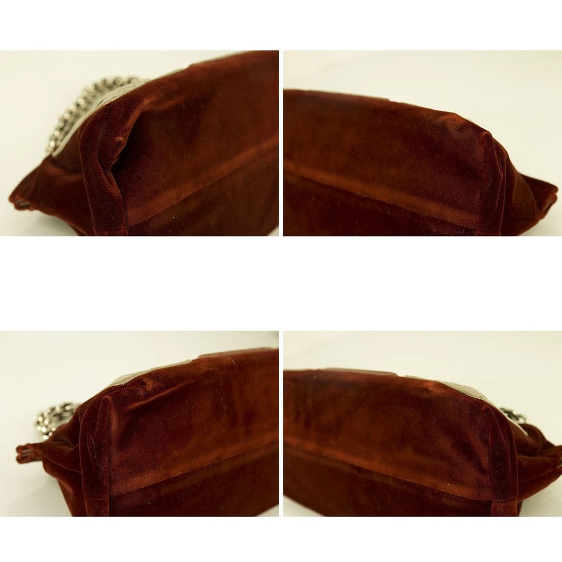 Bottega Veneta Limited Edition Velvet Burgundy Intrecciato Chain Handle Bag - 6