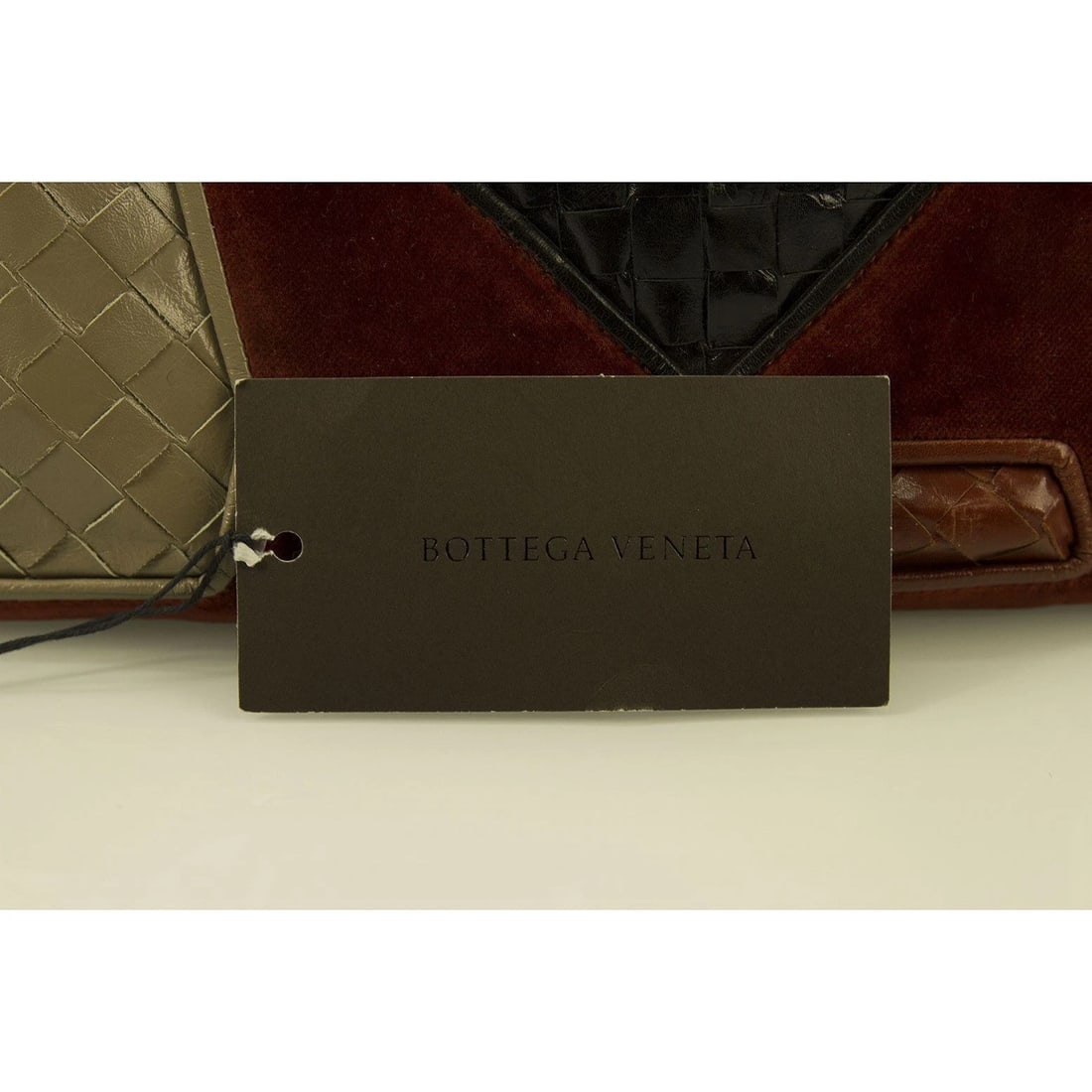 Bottega Veneta Limited Edition Velvet Burgundy Intrecciato Chain Handle Bag - 8