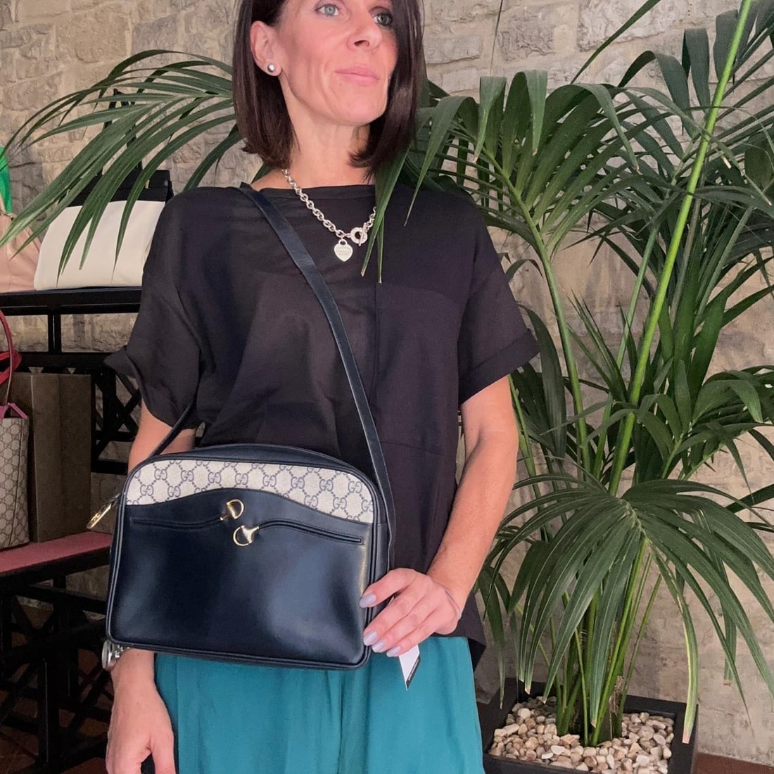 GUCCI Horsebit Vintage Messenger Bag in GG Supreme Canvas and Blue Leather - 2