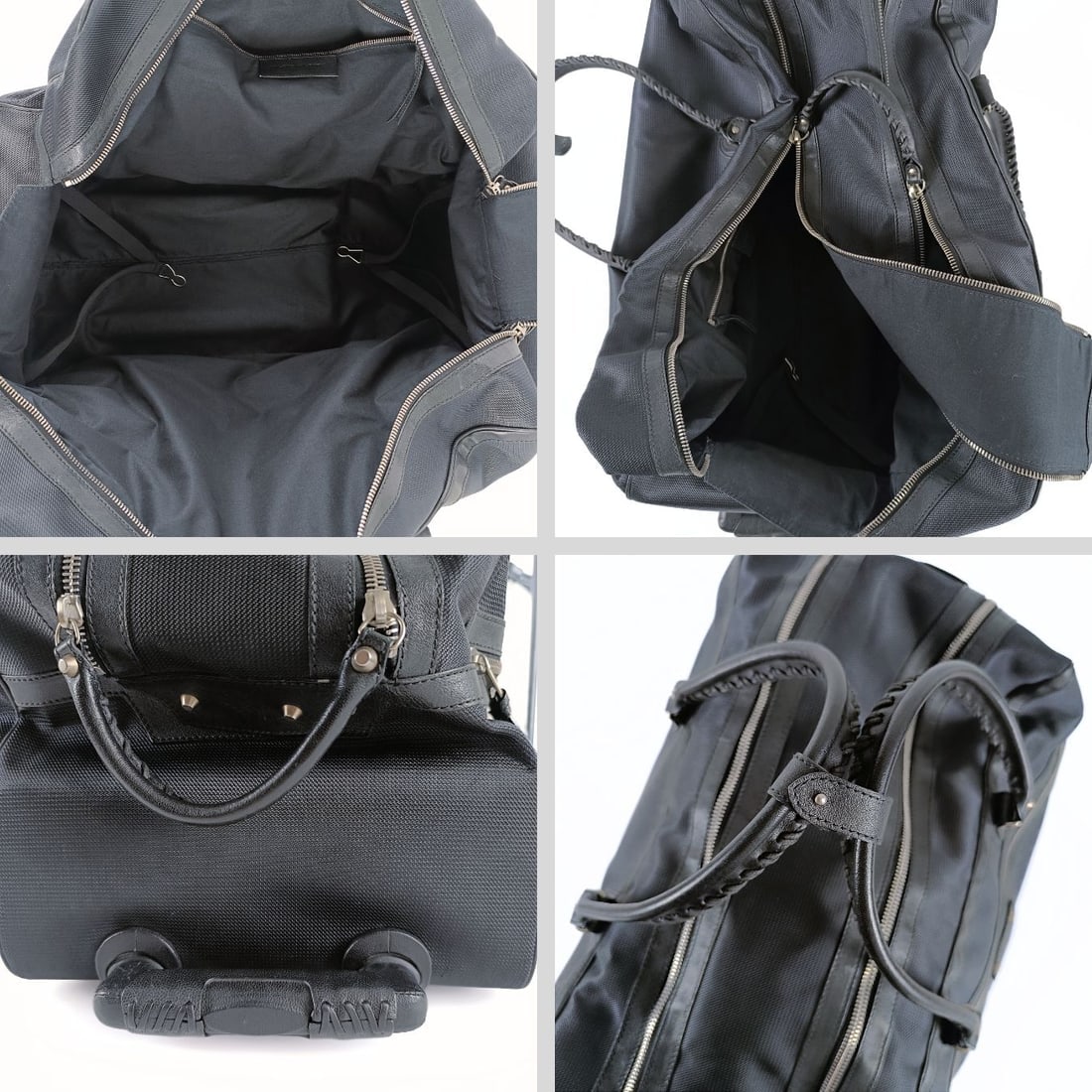 BALENCIAGA Trolley suitcase in black canvas and leather - 6