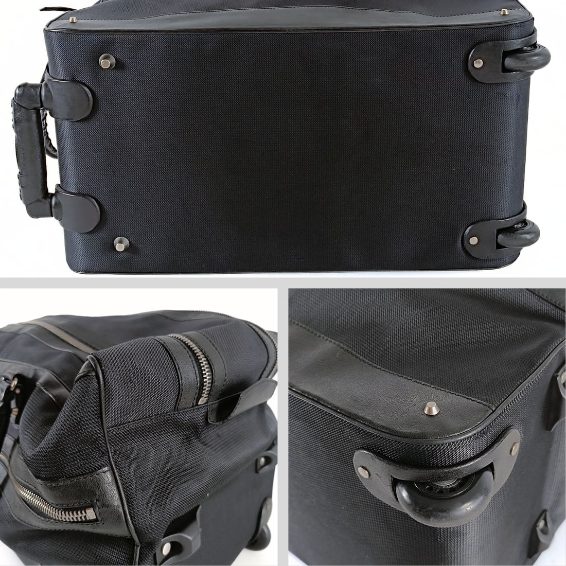 BALENCIAGA Trolley suitcase in black canvas and leather - 7