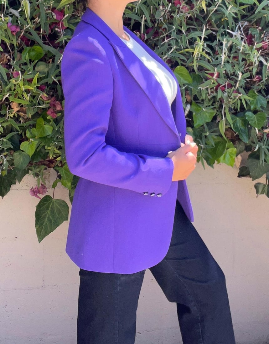 Emilio Pucci Purple Blazer Jacket, Size 8 - 4