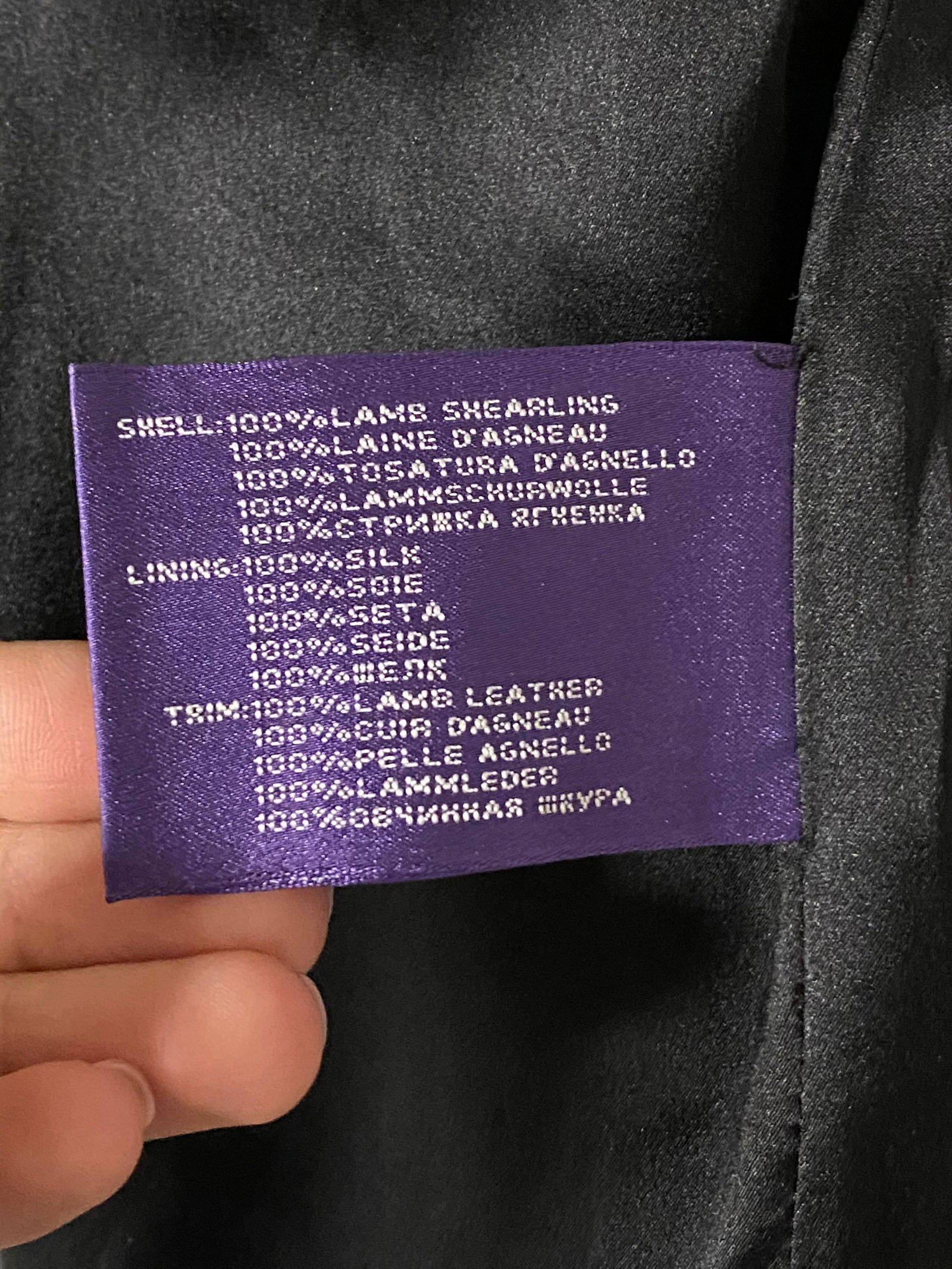 Ralph Lauren Collection Black Lamb Fur Cropped Cover Up Jacket, Size M - 15